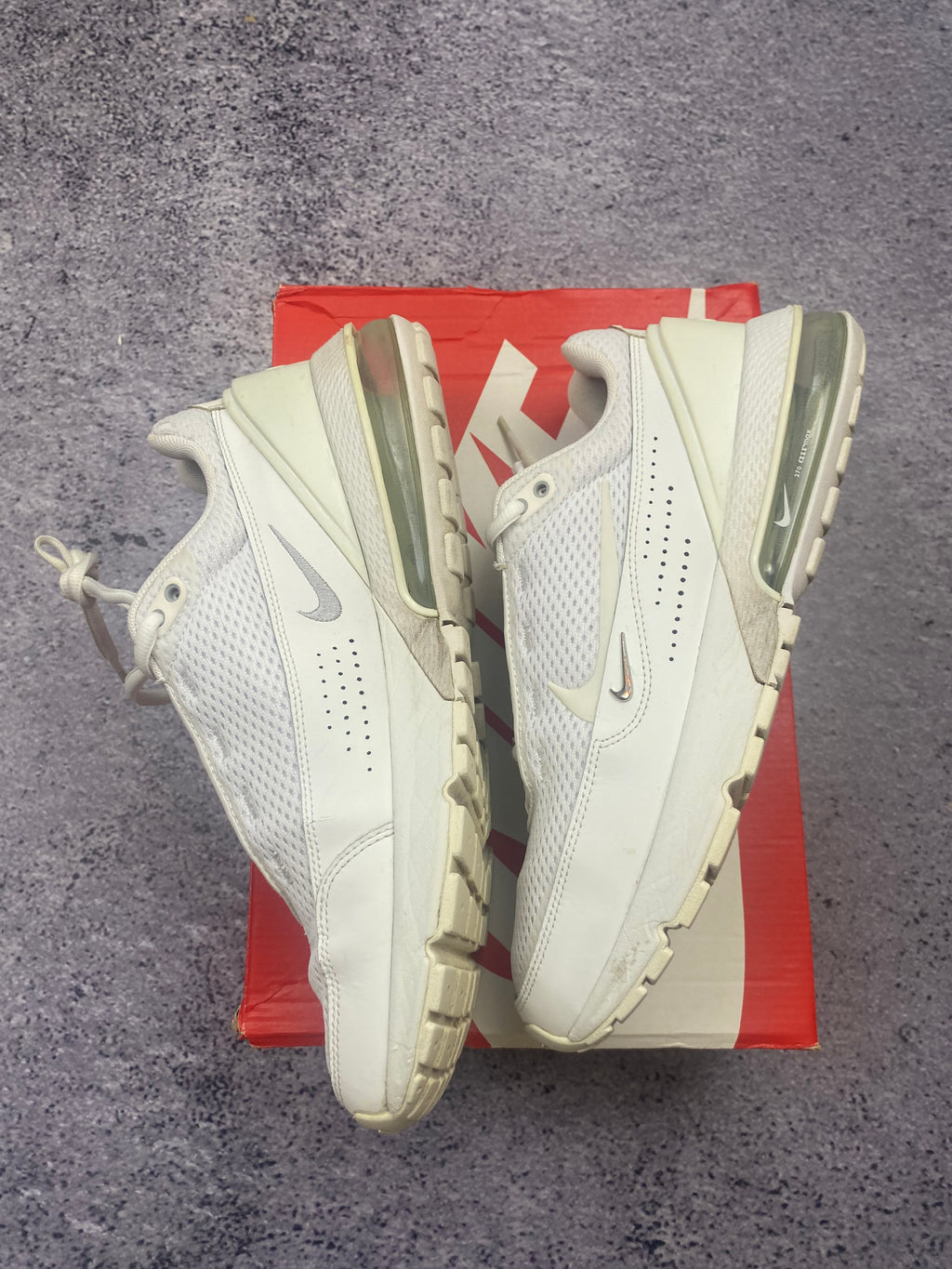 Nike Air Max AP Triple White Mesh Running Lifestyle Sneakers 43