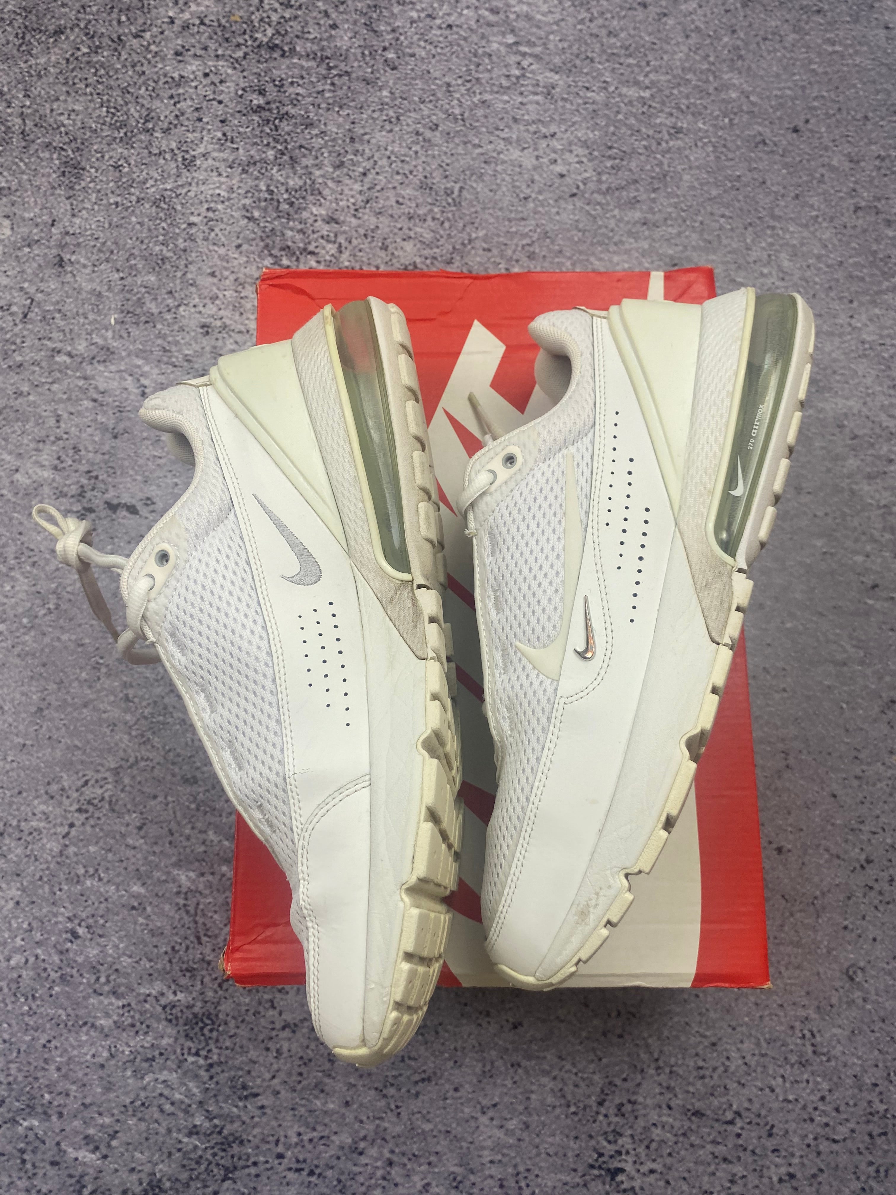 Nike Air Max AP Triple White Mesh Running Lifestyle Sneakers 43