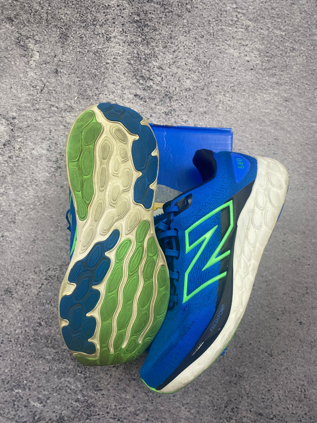 New Balance Fresh Foam 680 v8 Blue Green Running Shoes Sneakers Sportowe 42