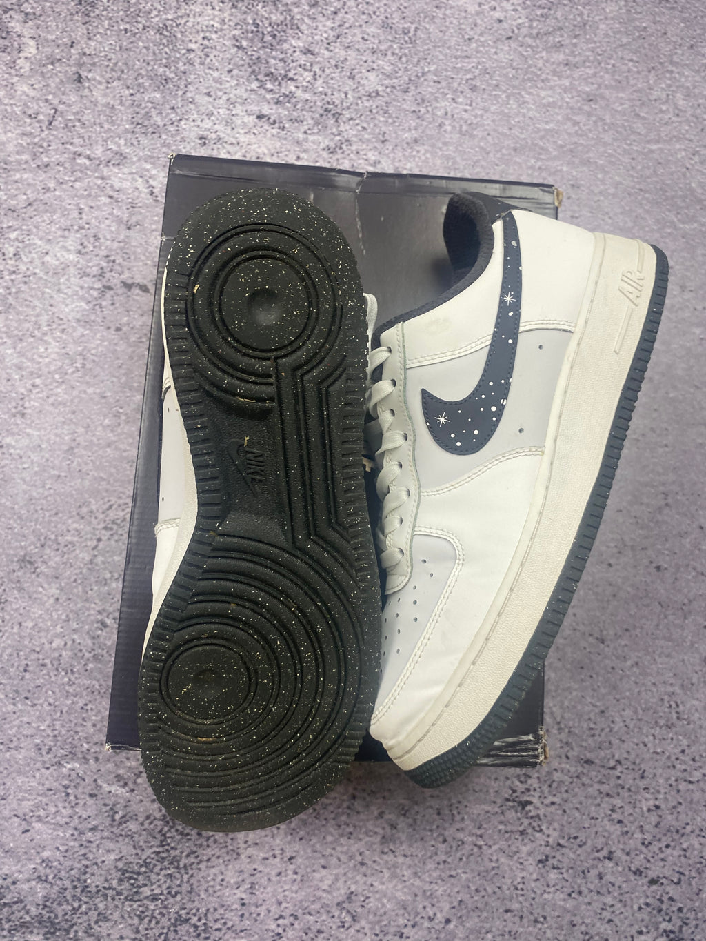 Nike Air Force 1 Low White Navy Stars Custom Sneakers Limited Edition 42.5