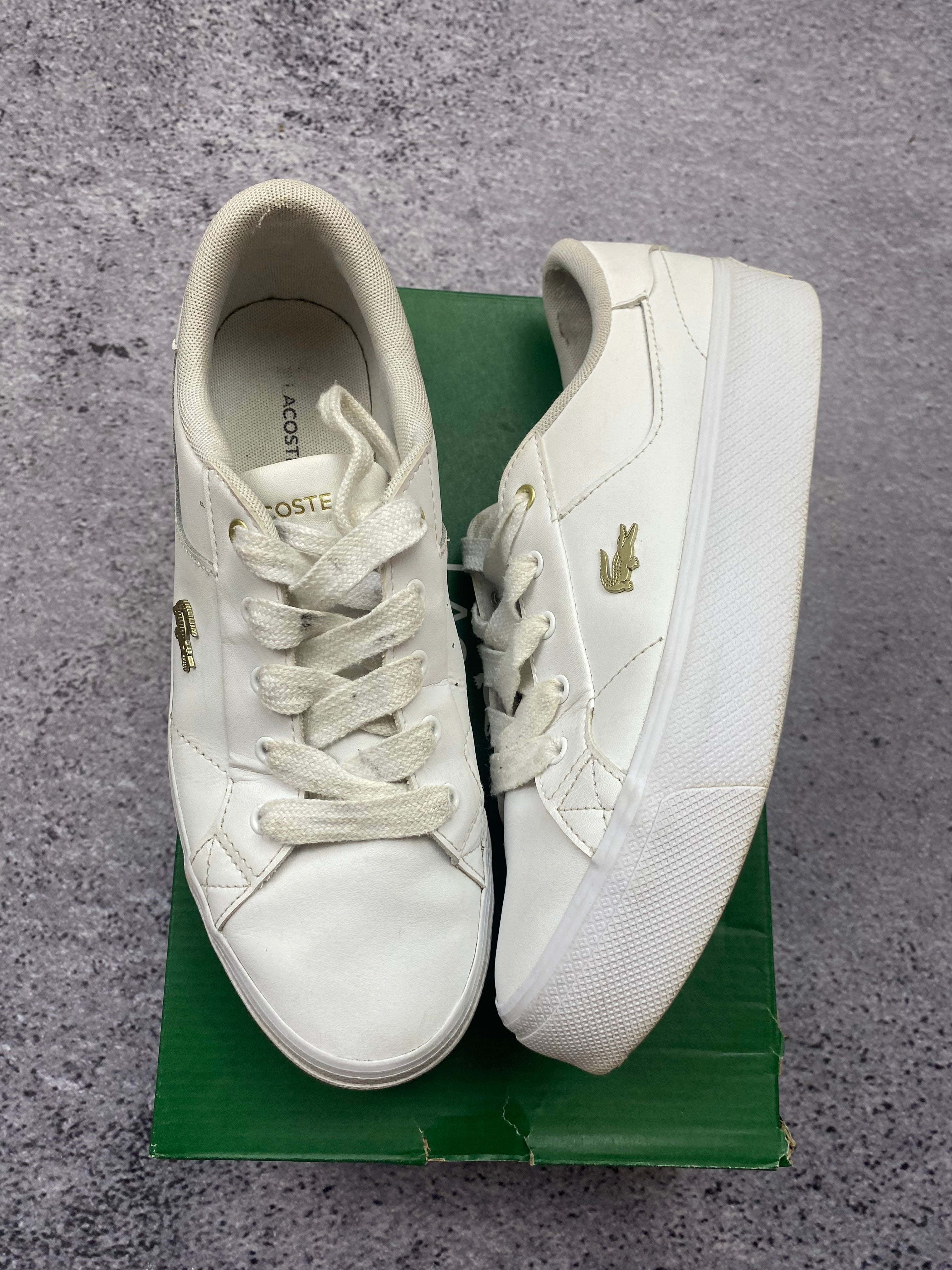 Lacoste white platform sneakers size 40