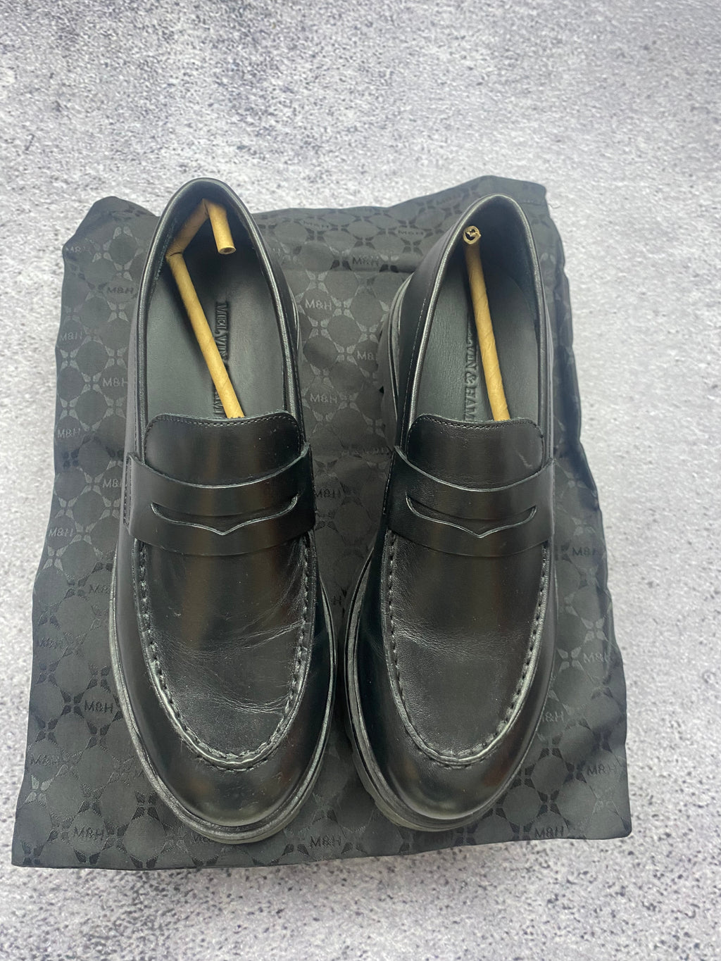Melvin & Hamilton black leather chunky loafers 40