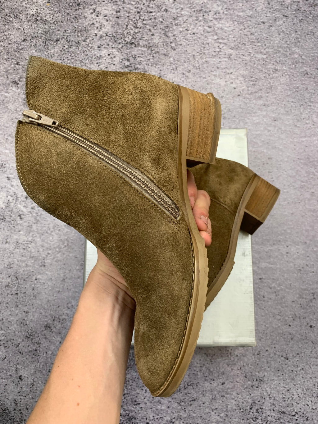 Gabor Zamszowe Botki Taupe Skórzane r. 38 Stan Bardzo Dobry + Box