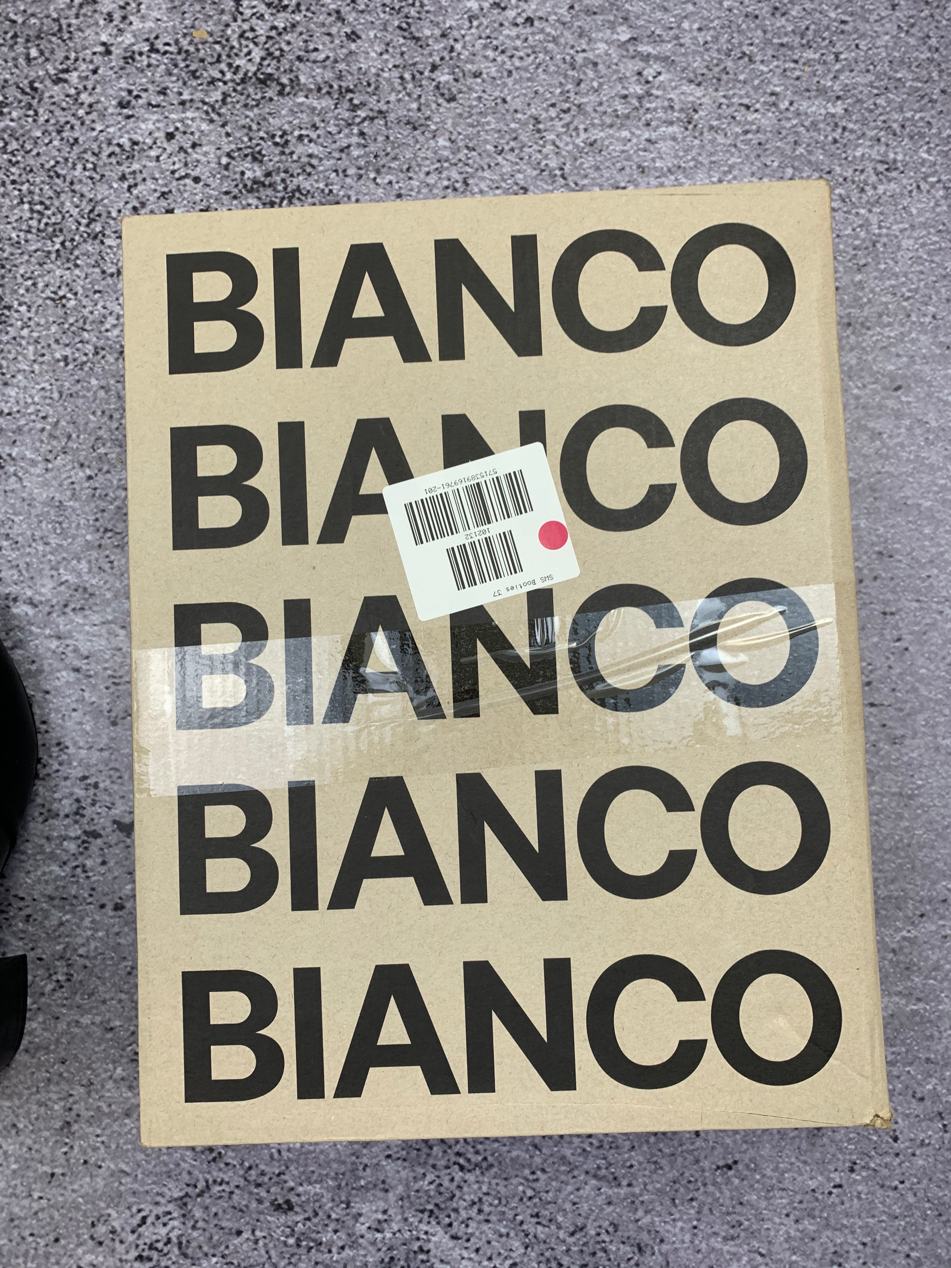 Bianco r. 37 czarne botki na obcasie stan idealny z boxem