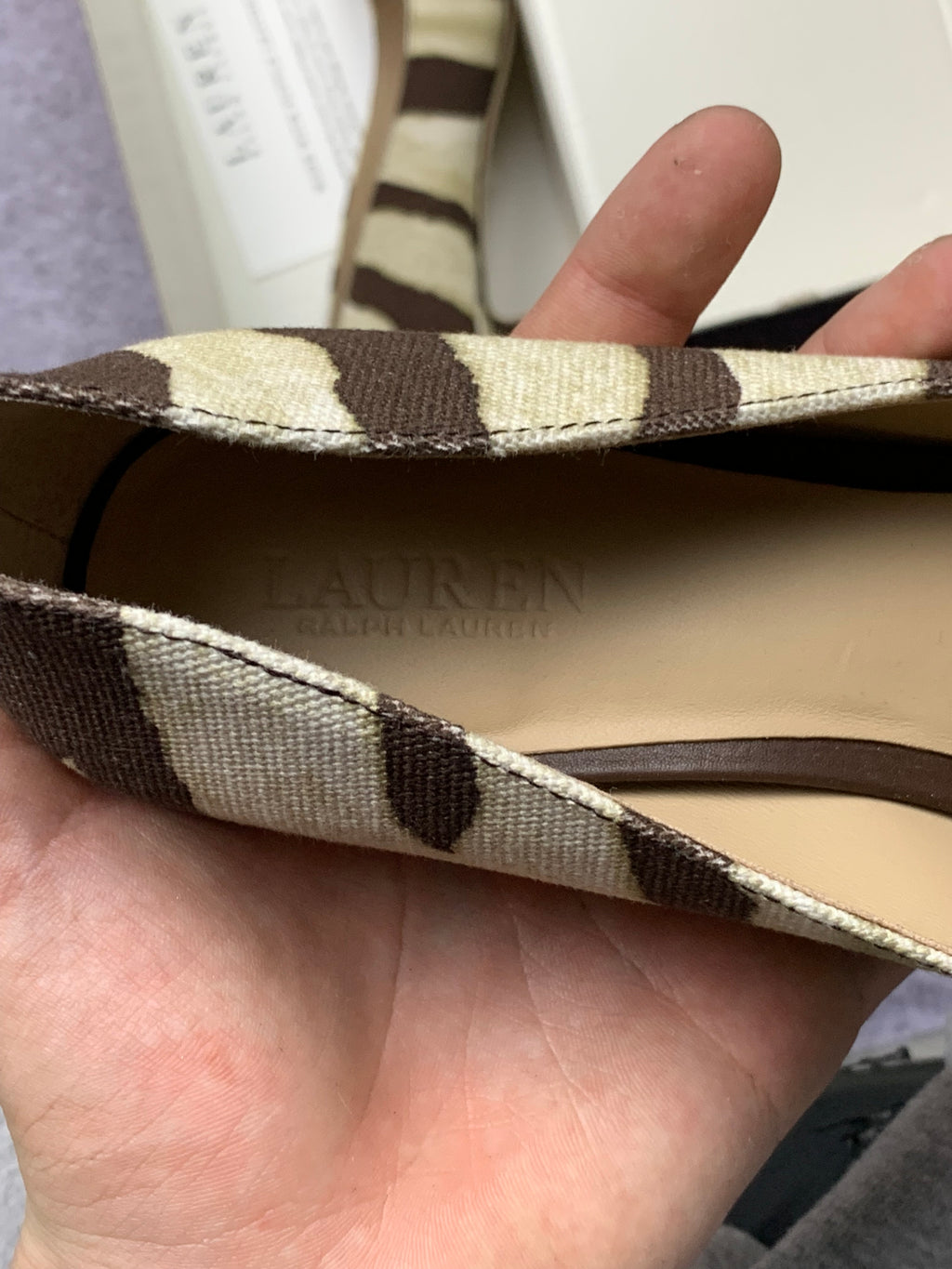 Ralph Lauren szpilki zebra r. 36,5 skórzane czółenka