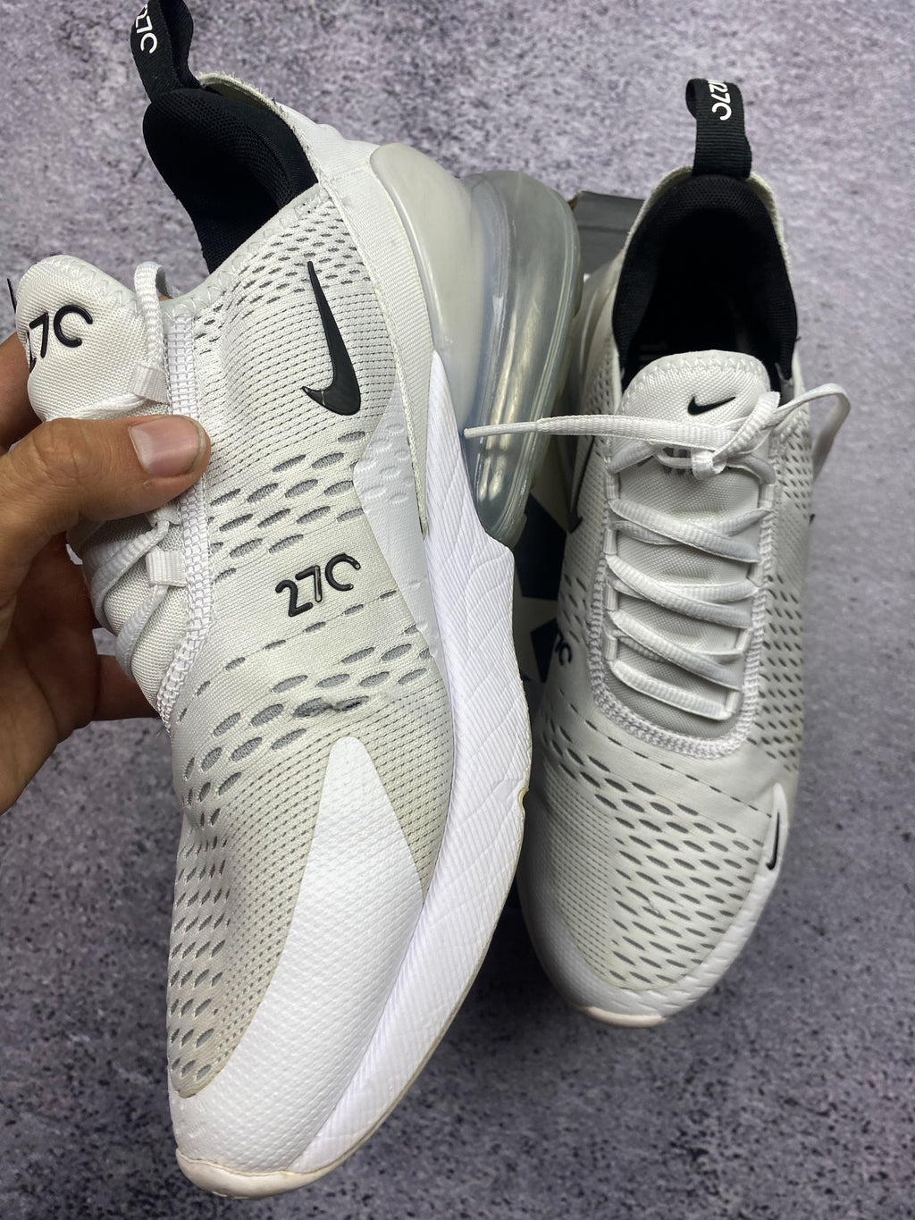 Nike Air Max 270 White Black Lifestyle Running Sneakers 44