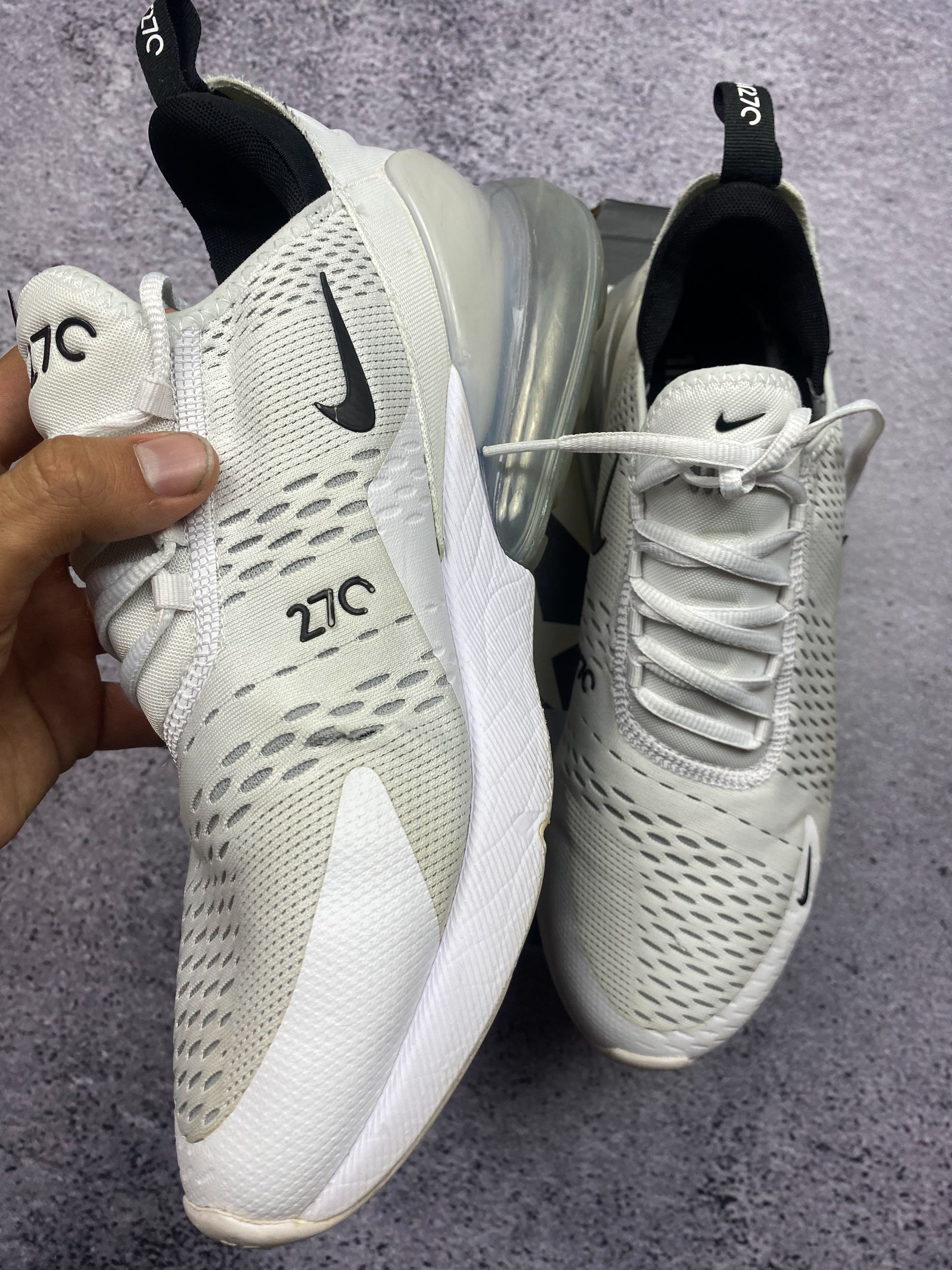 Nike Air Max 270 White Black Lifestyle Running Sneakers 44