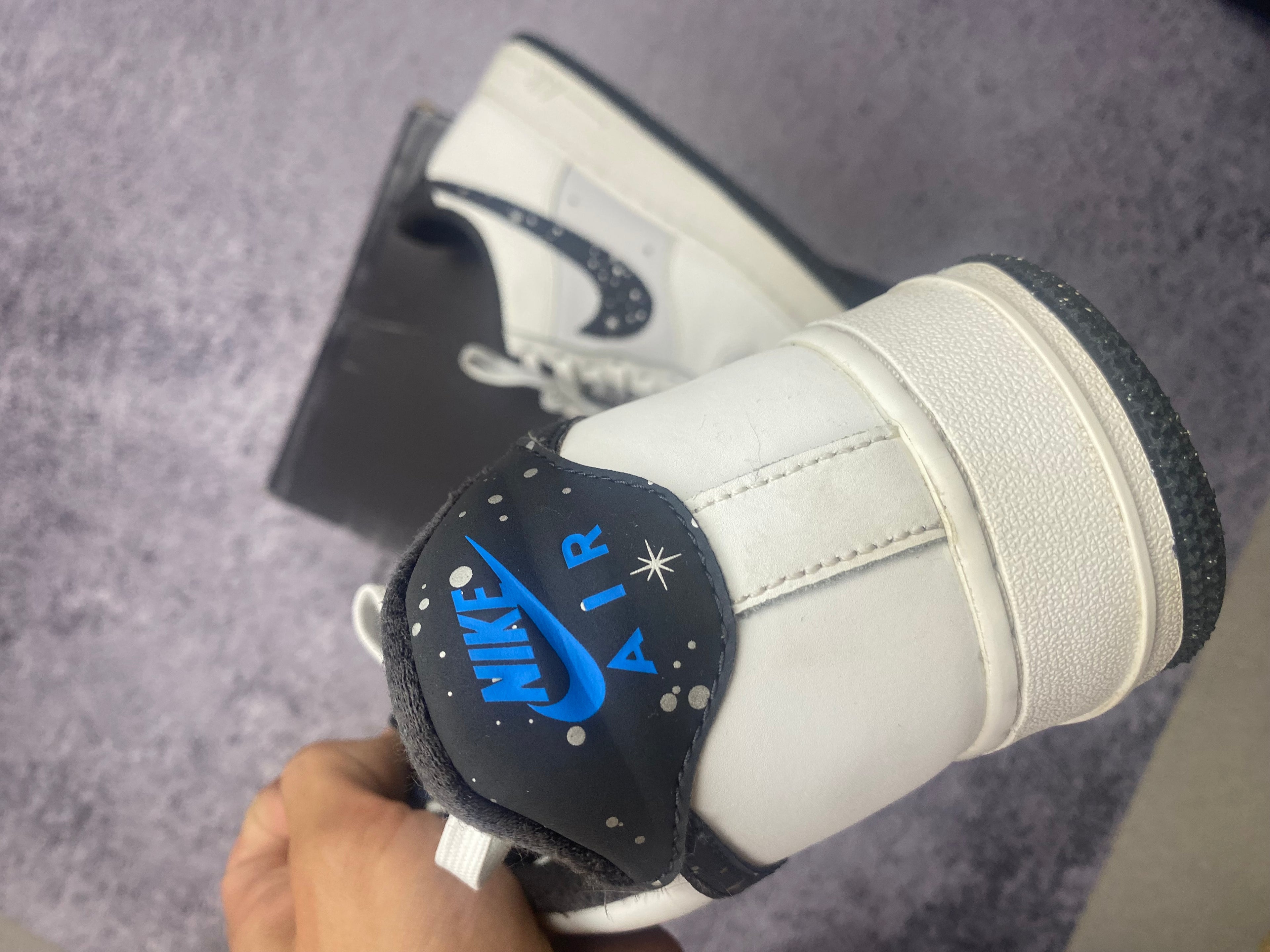 Nike Air Force 1 Low White Navy Stars Custom Sneakers Limited Edition 42.5
