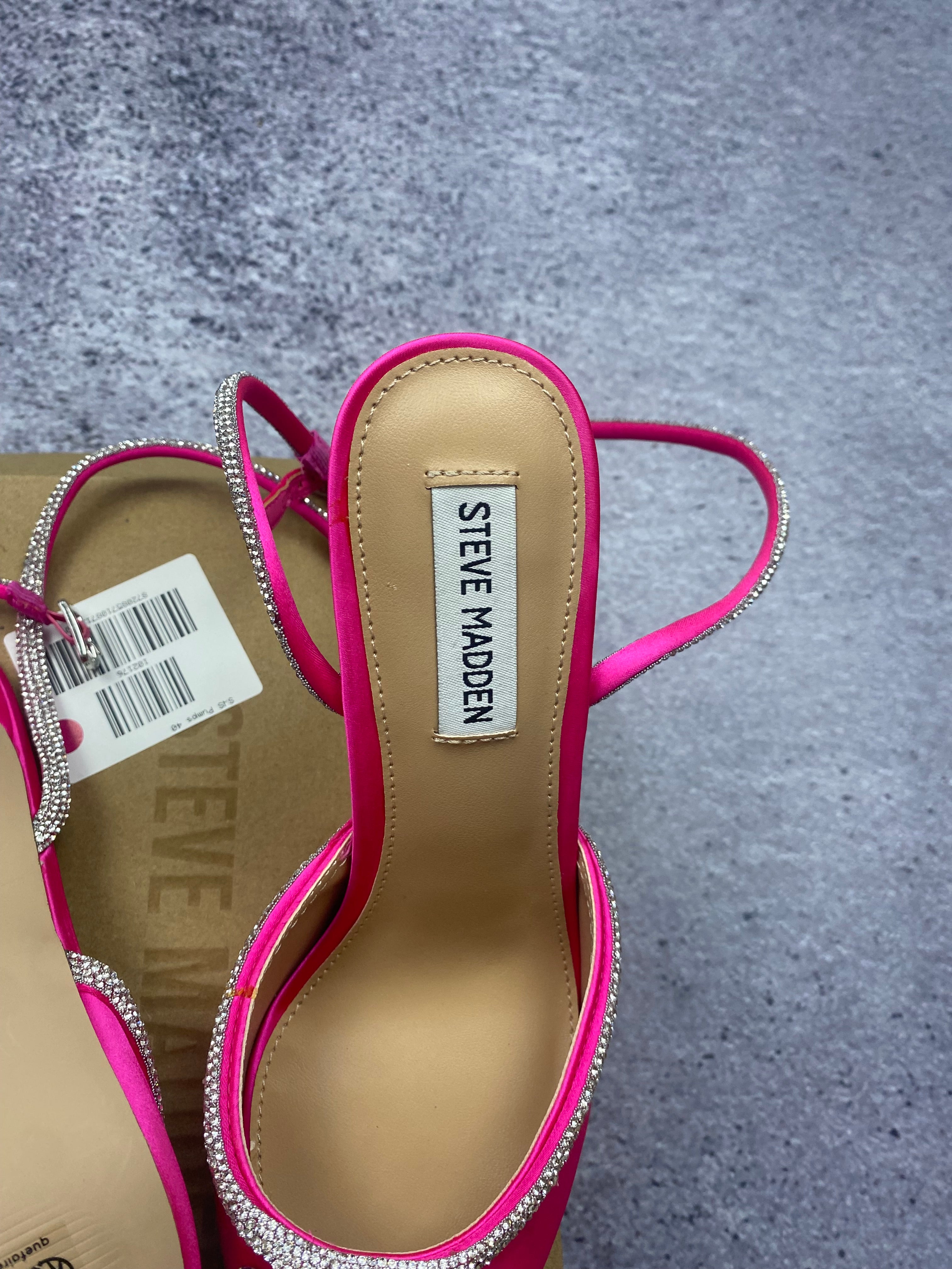 Steve Madden różowe szpilki z cyrkoniami i kokardą r. 40