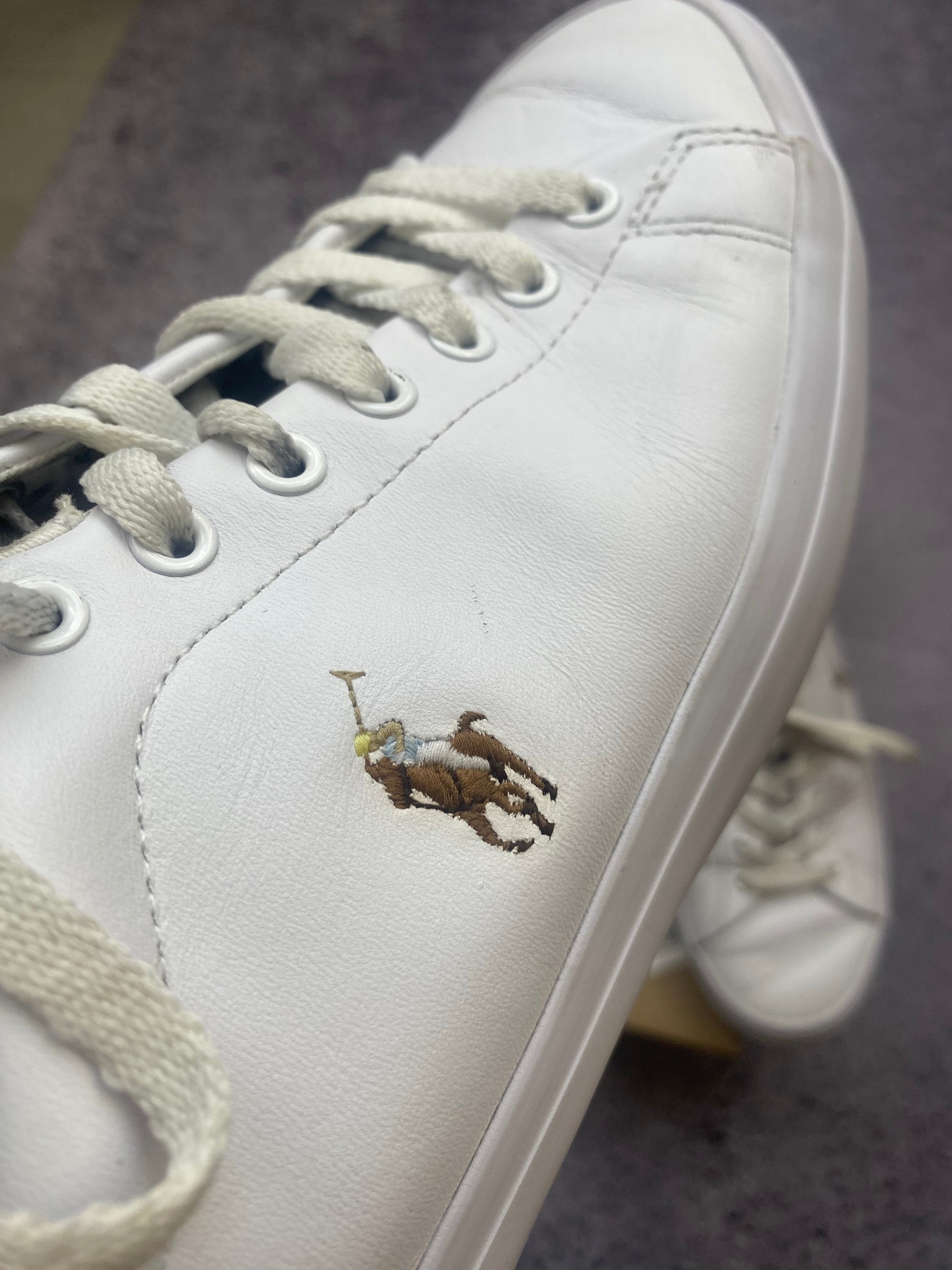 Polo Ralph Lauren Sayer Leather White Premium Leather Sneakers 41