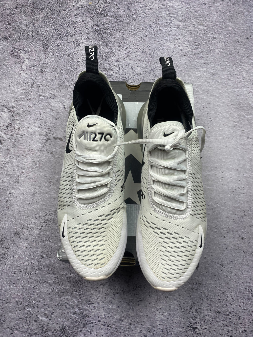 Nike Air Max 270 White Black Lifestyle Running Sneakers 44