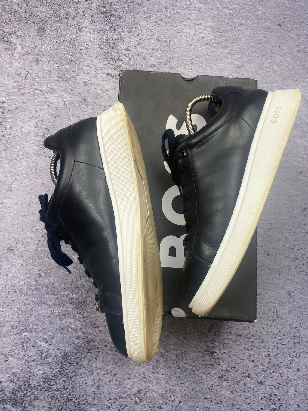 Hugo Boss Leather Cupsole Black White Premium Sneakers 43