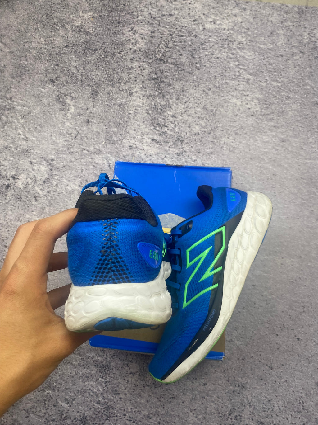 New Balance Fresh Foam 680 v8 Blue Green Running Shoes Sneakers Sportowe 42