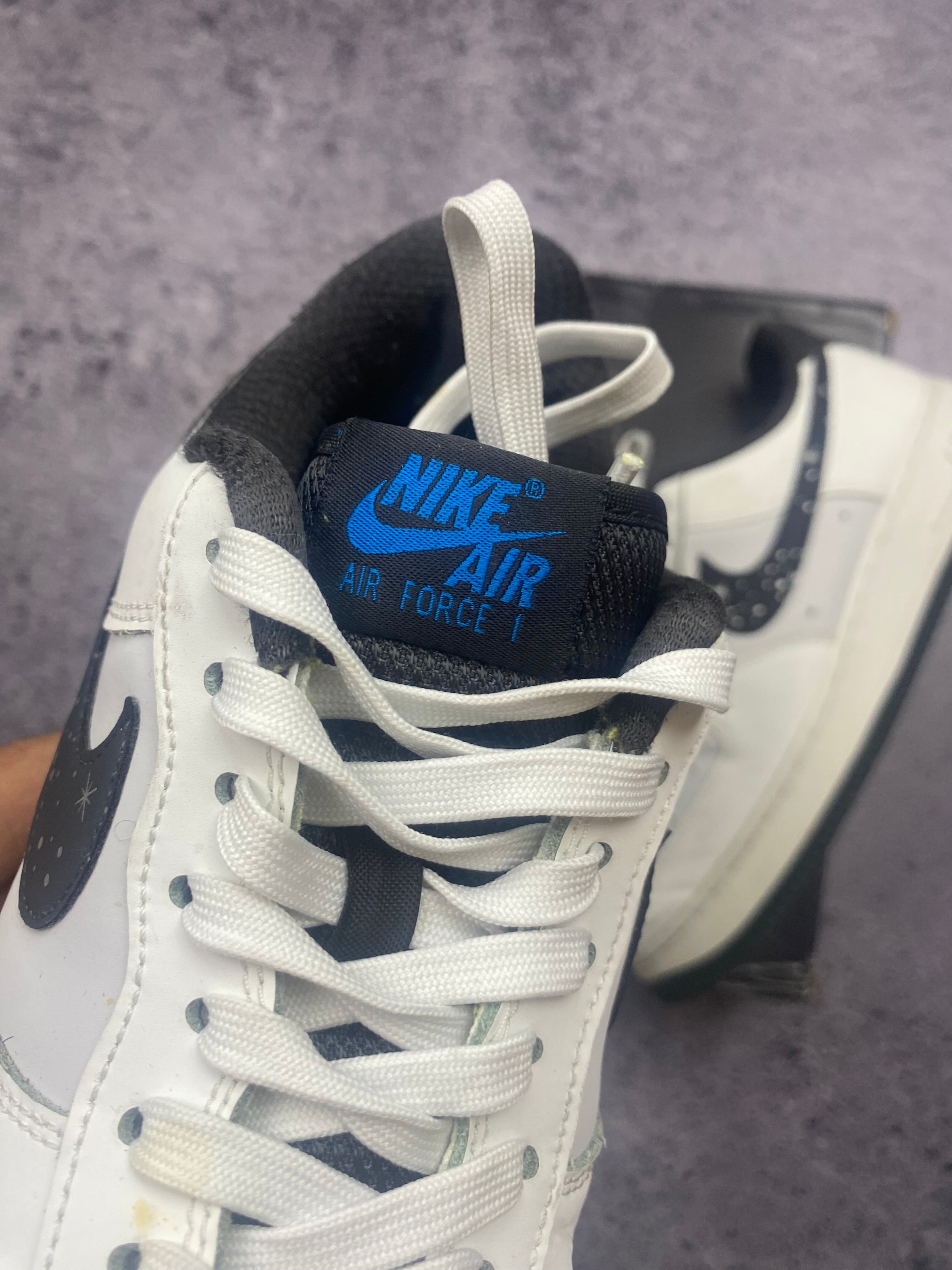 Nike Air Force 1 Low White Navy Stars Custom Sneakers Limited Edition 42.5