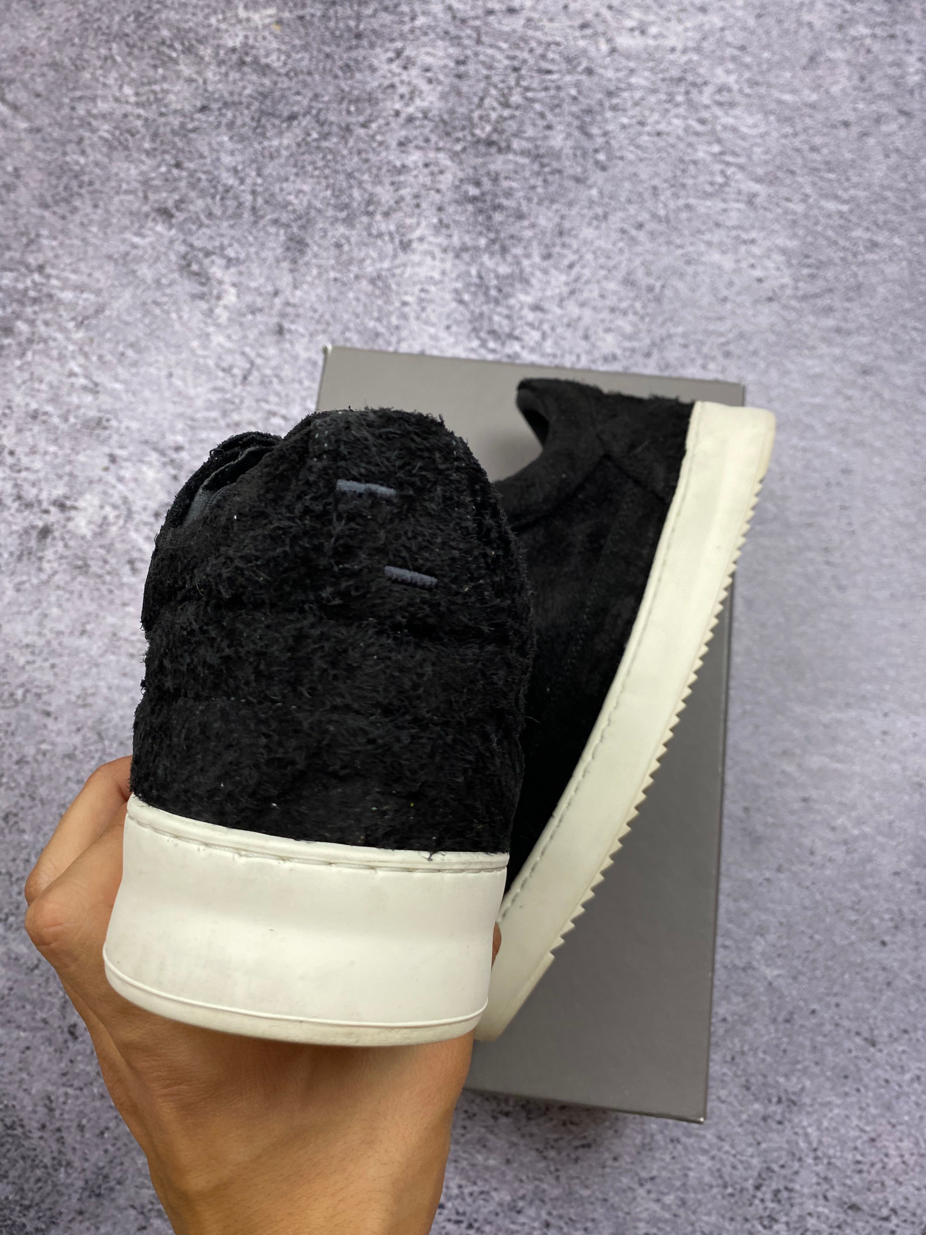 Filling Pieces Low Top Fuzz Black - premium leather sneakers size 42