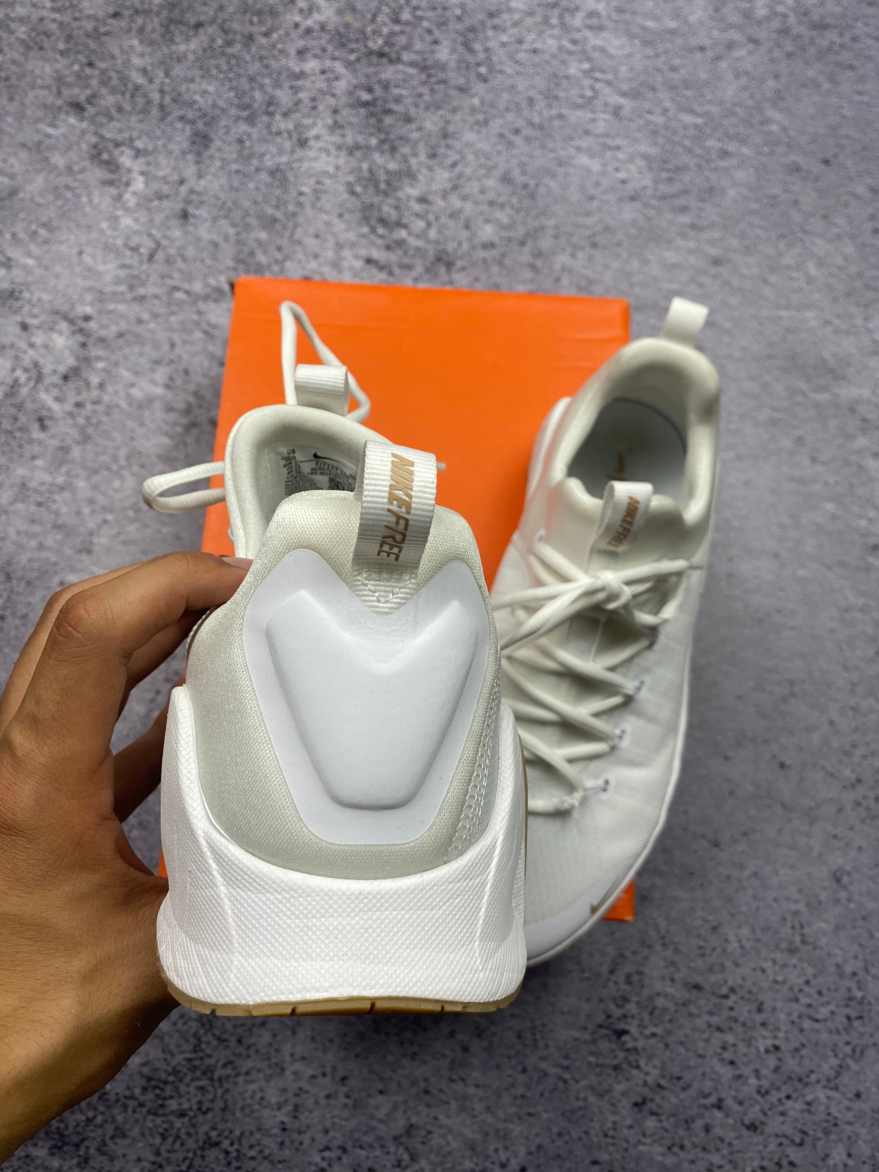 Nike Free RN Flyknit Triple White Running Lifestyle Sneakers 44
