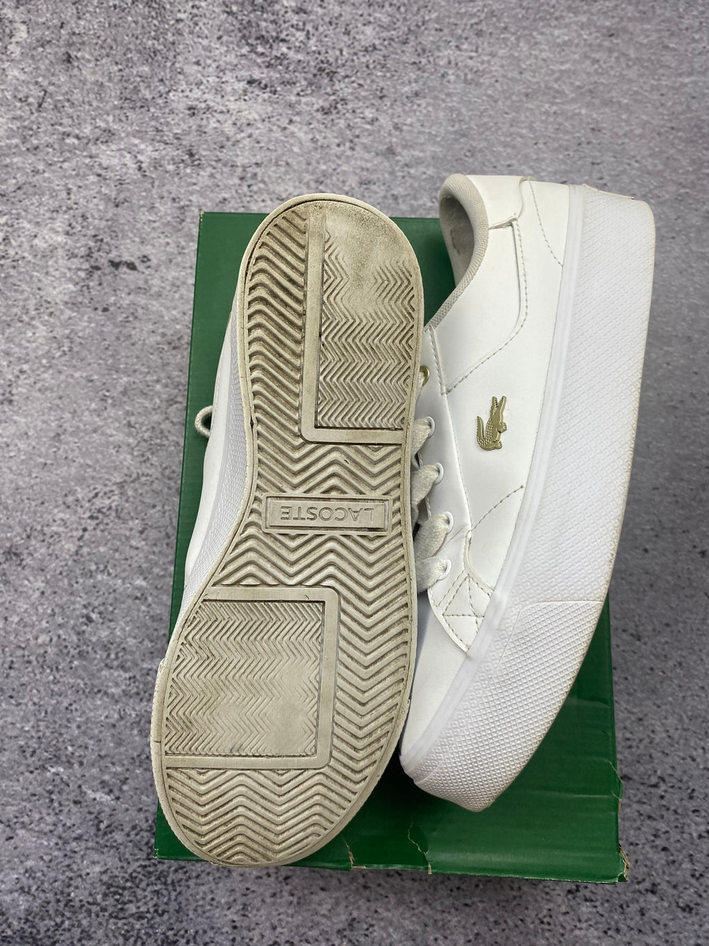 Lacoste white platform sneakers size 40