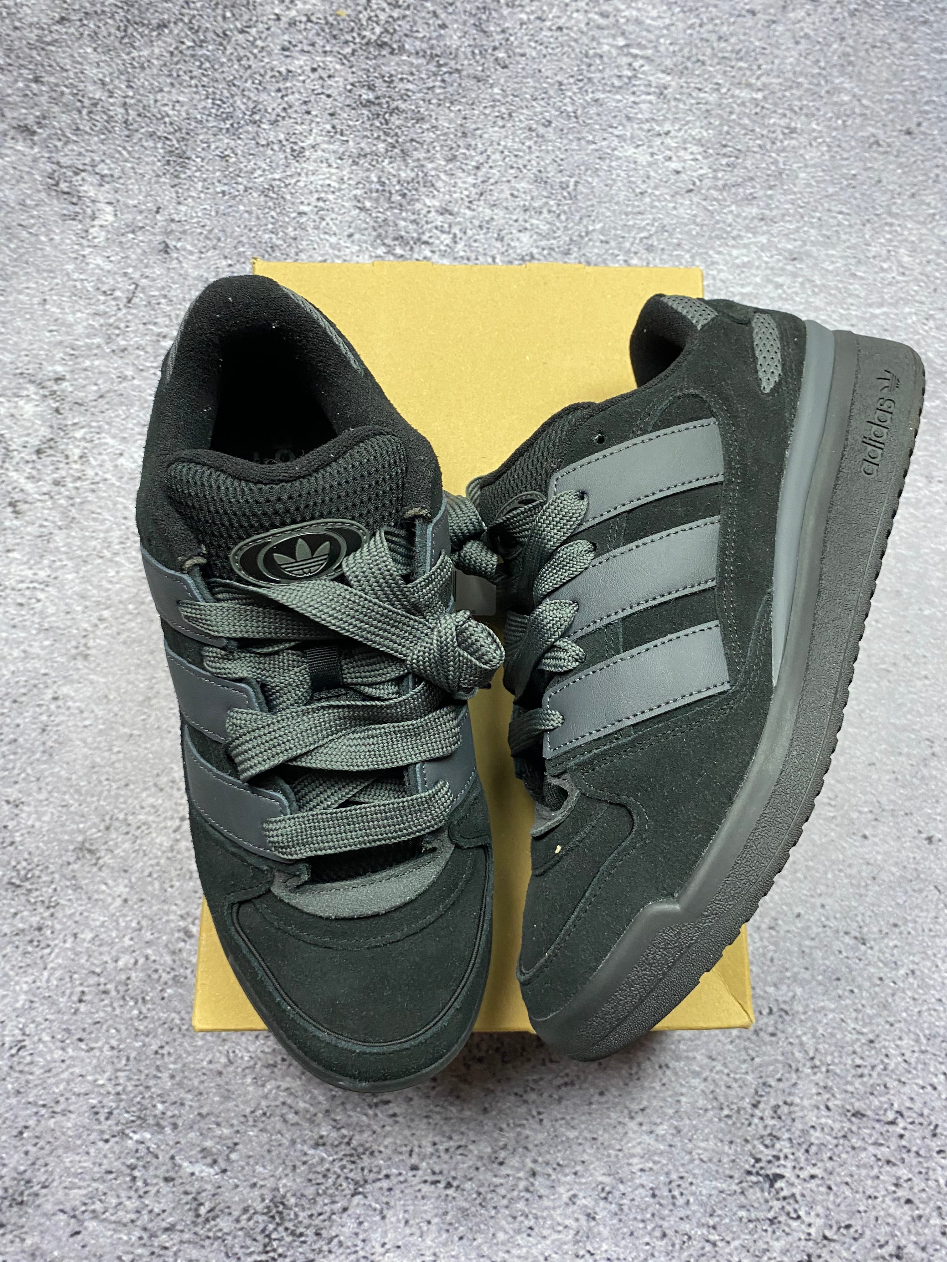 Adidas Breaknet 2.0 Black Monochrome Suede Sneakers 44