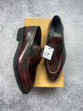 Zign Premium Burgundy Penny Loafers Leather Classic Smart Casual Shoes EU 40 New