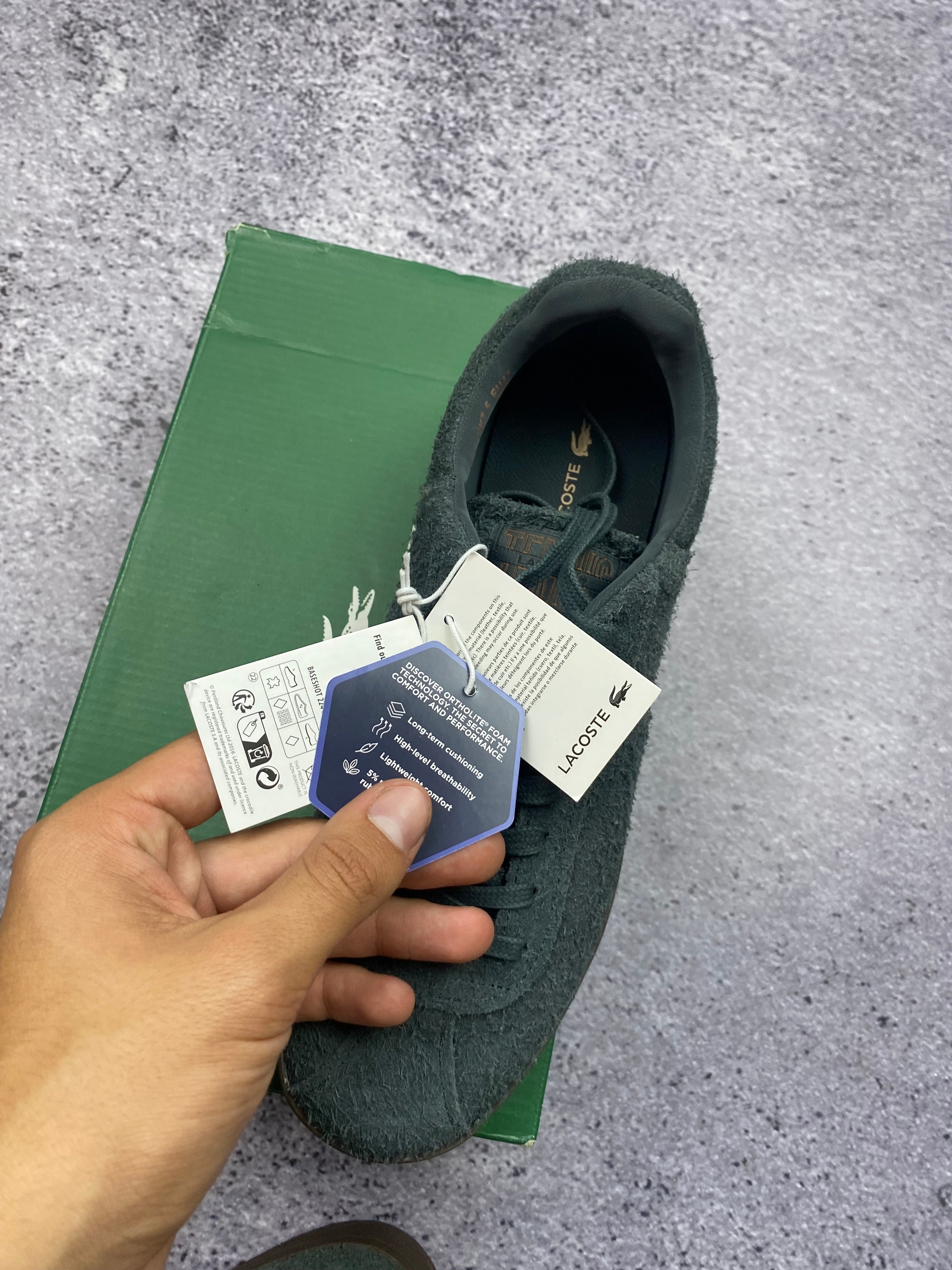 Lacoste green suede sneakers size 41