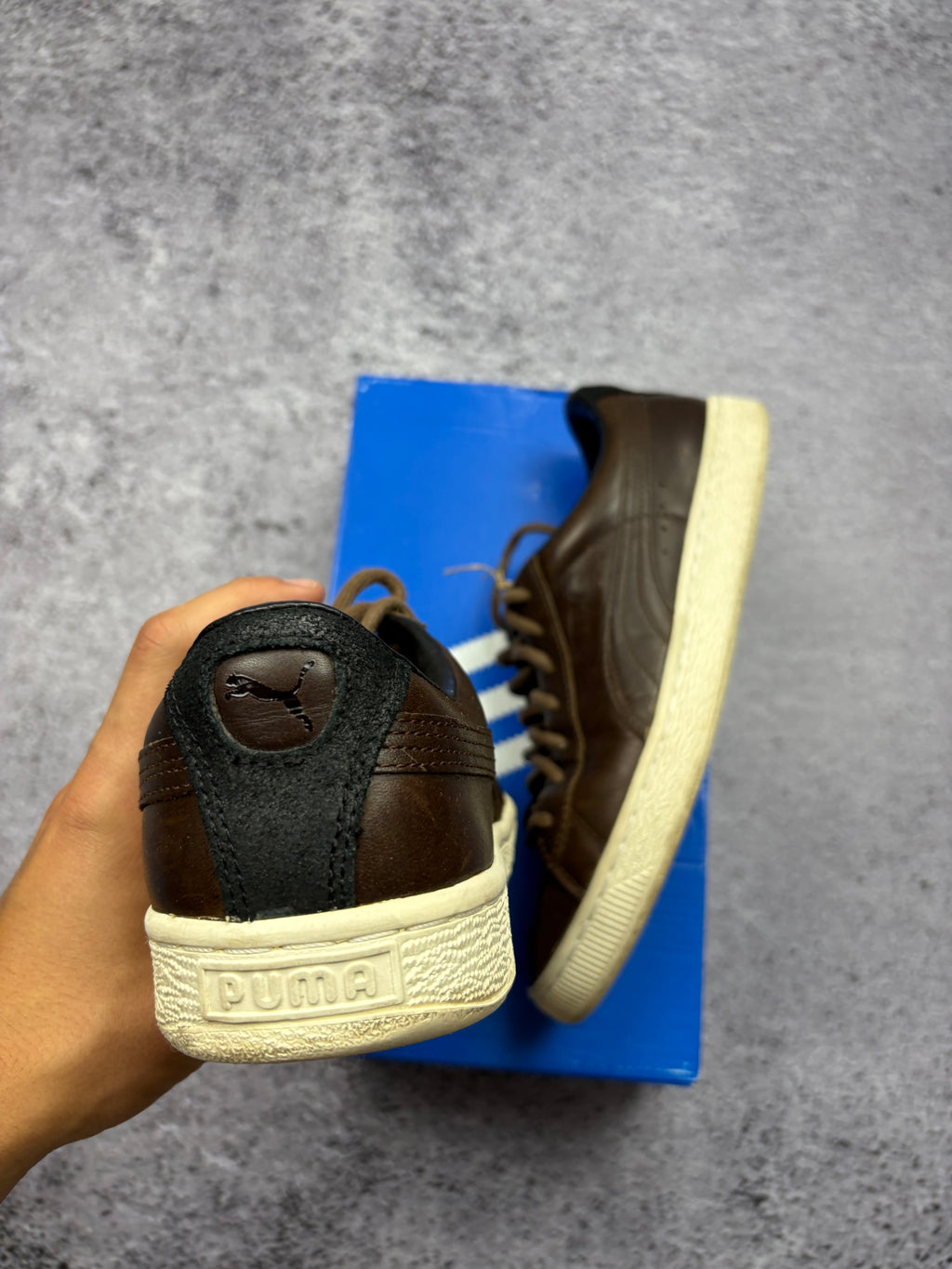 Puma Suede Classic Leather Brown Vintage Sneakers Casual Retro 40.5