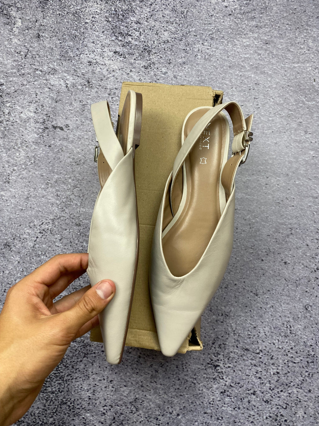 Next Slingback Leather – skórzane czółenka damskie r. 42
