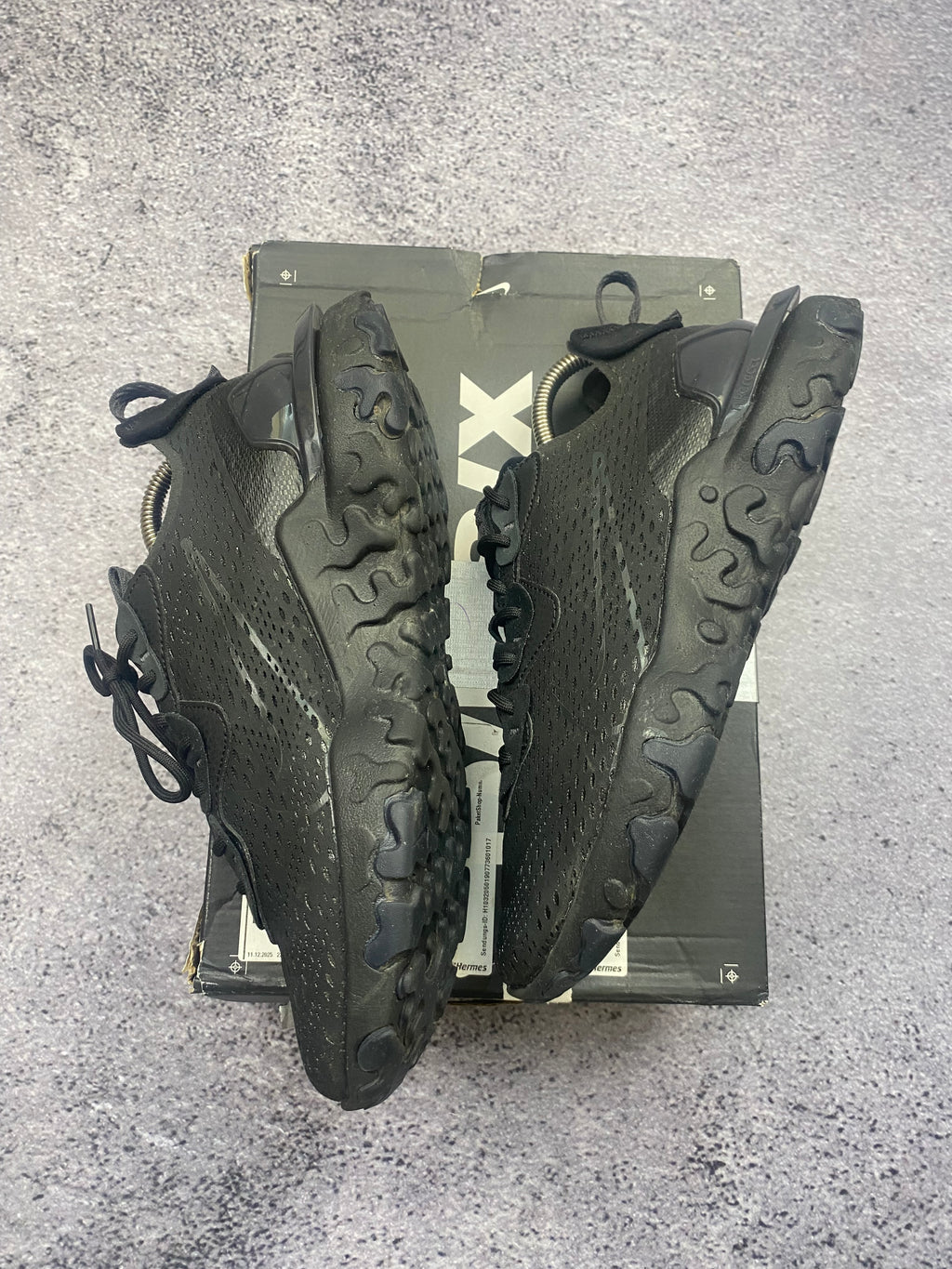 Nike React Vision Triple Black Lifestyle Running Sneakers Size 43