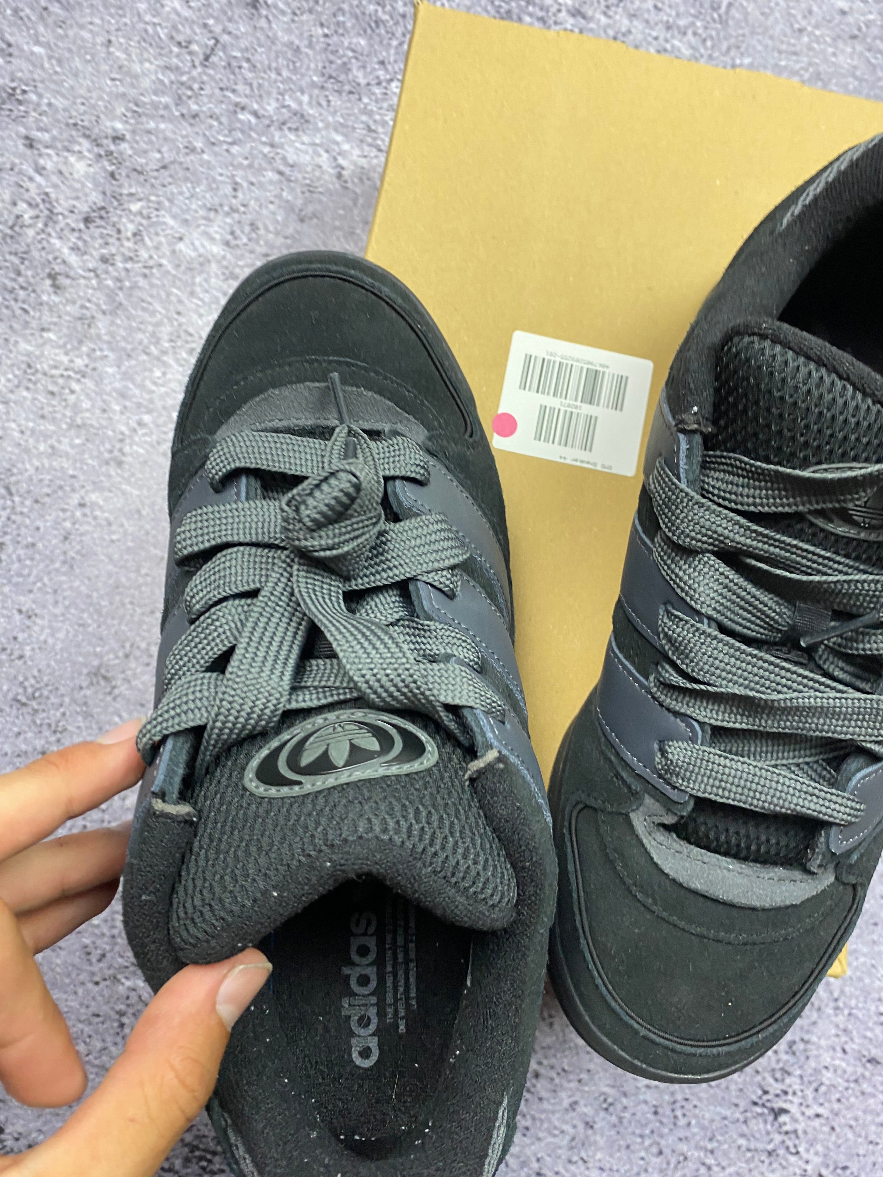 Adidas Breaknet 2.0 Black Monochrome Suede Sneakers 44