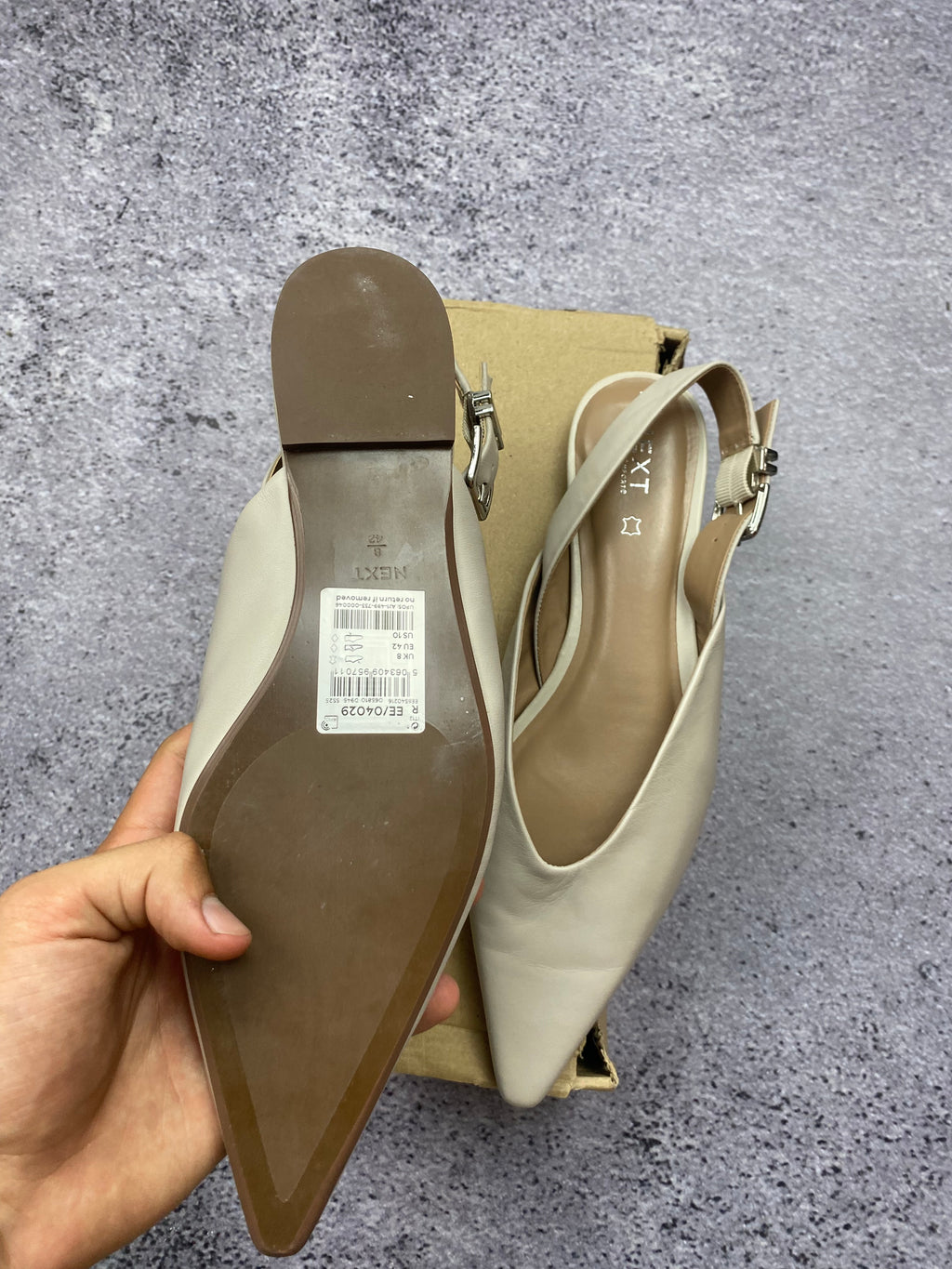 Next Slingback Leather – skórzane czółenka damskie r. 42