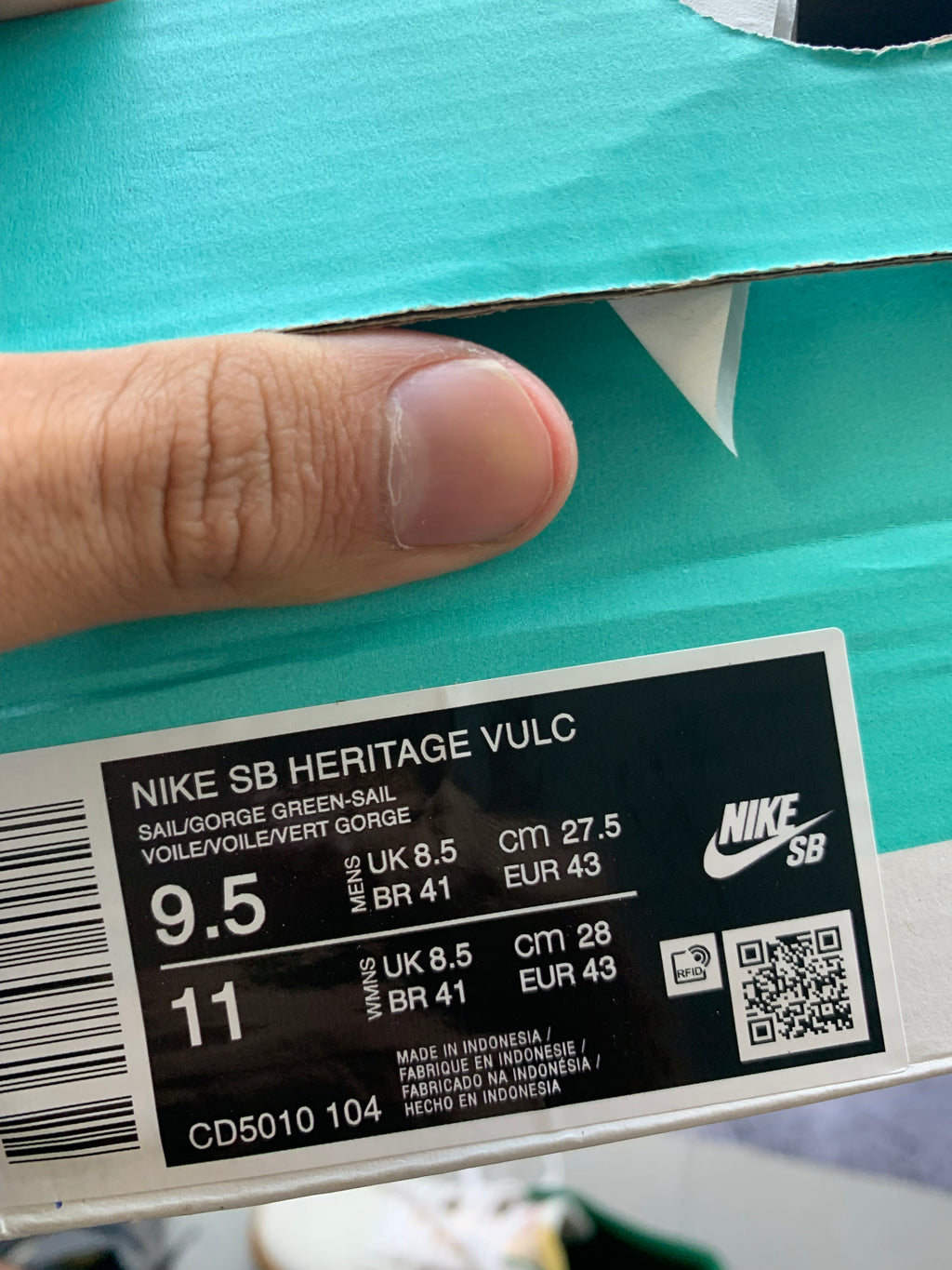 Nike SB Heritage Vulc Sail Gorge Green – sneakersy skate