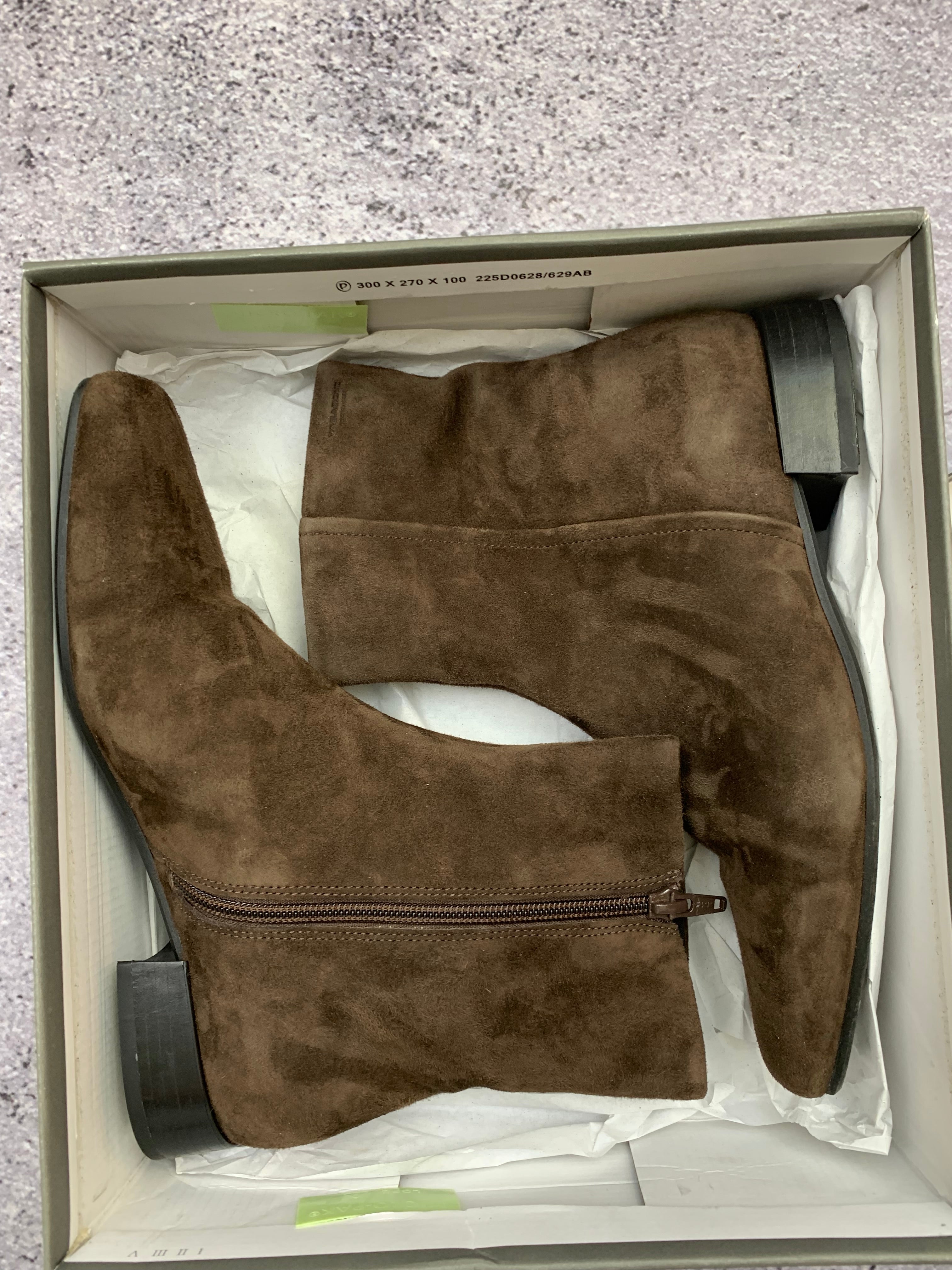 Vagabond Mona Skórzane Zamszowe Botki Coffee r. 38 Nowe + Box