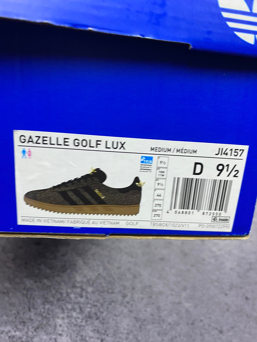 Adidas Gazelle Bold Black Patent Stripes Gum Sole Sneakers 44