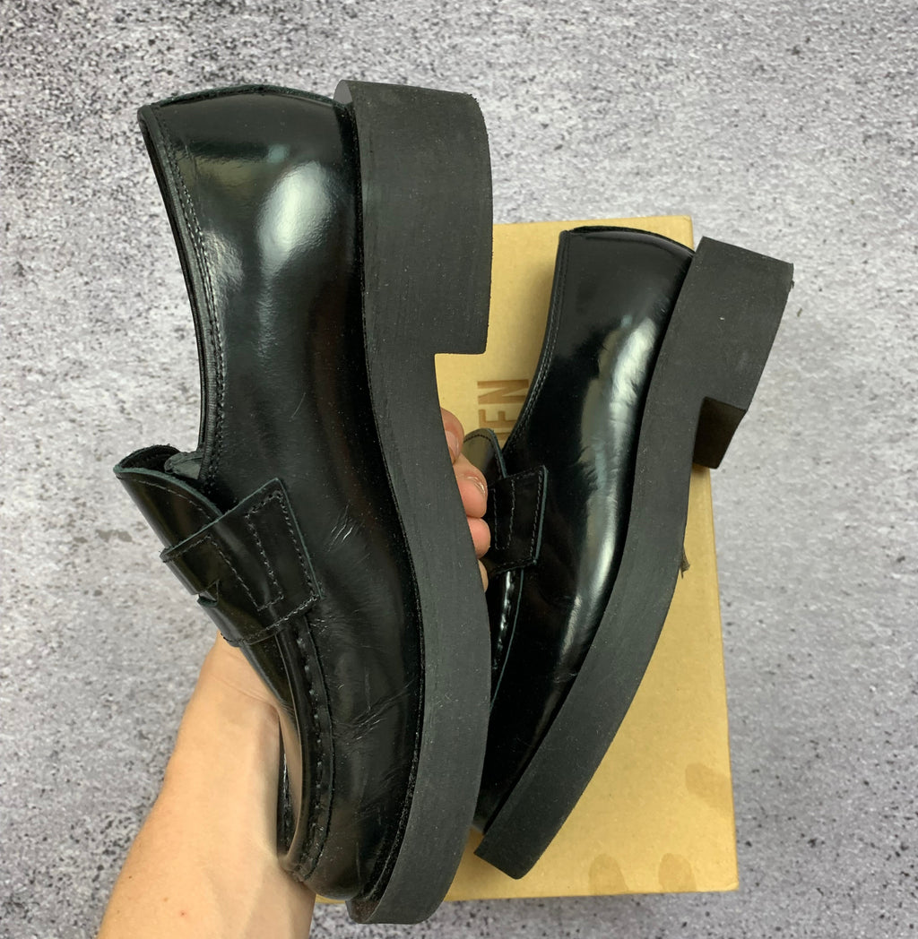 Steve Madden Czarne Lakierowane Loafersy Mary Jane Skórzane r. 38 Stan Idealny + Box