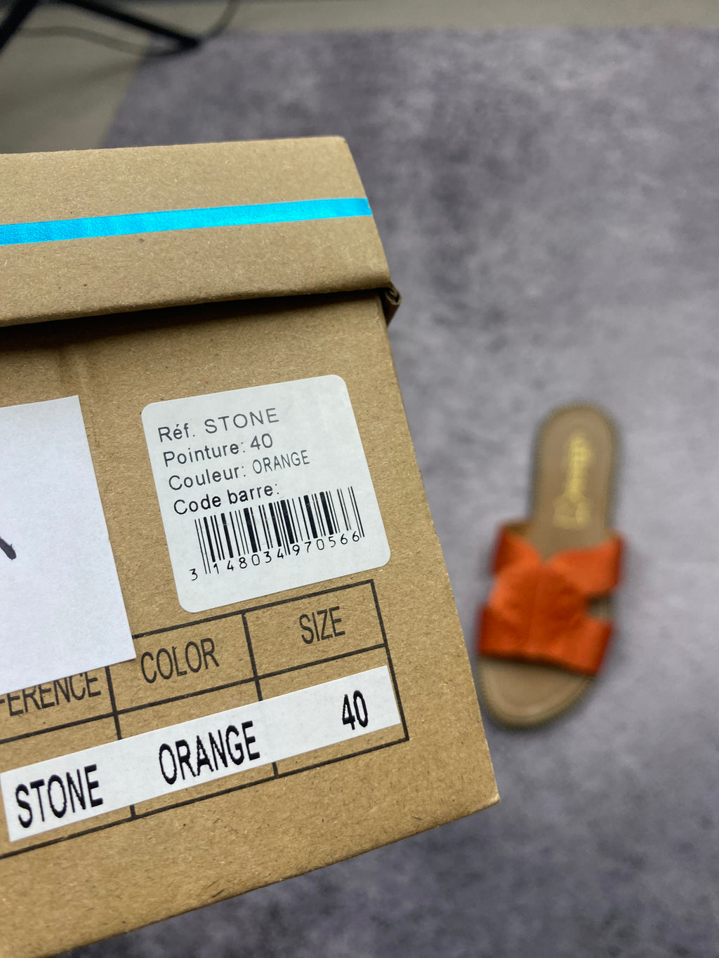 Cassis orange women's slides size 40