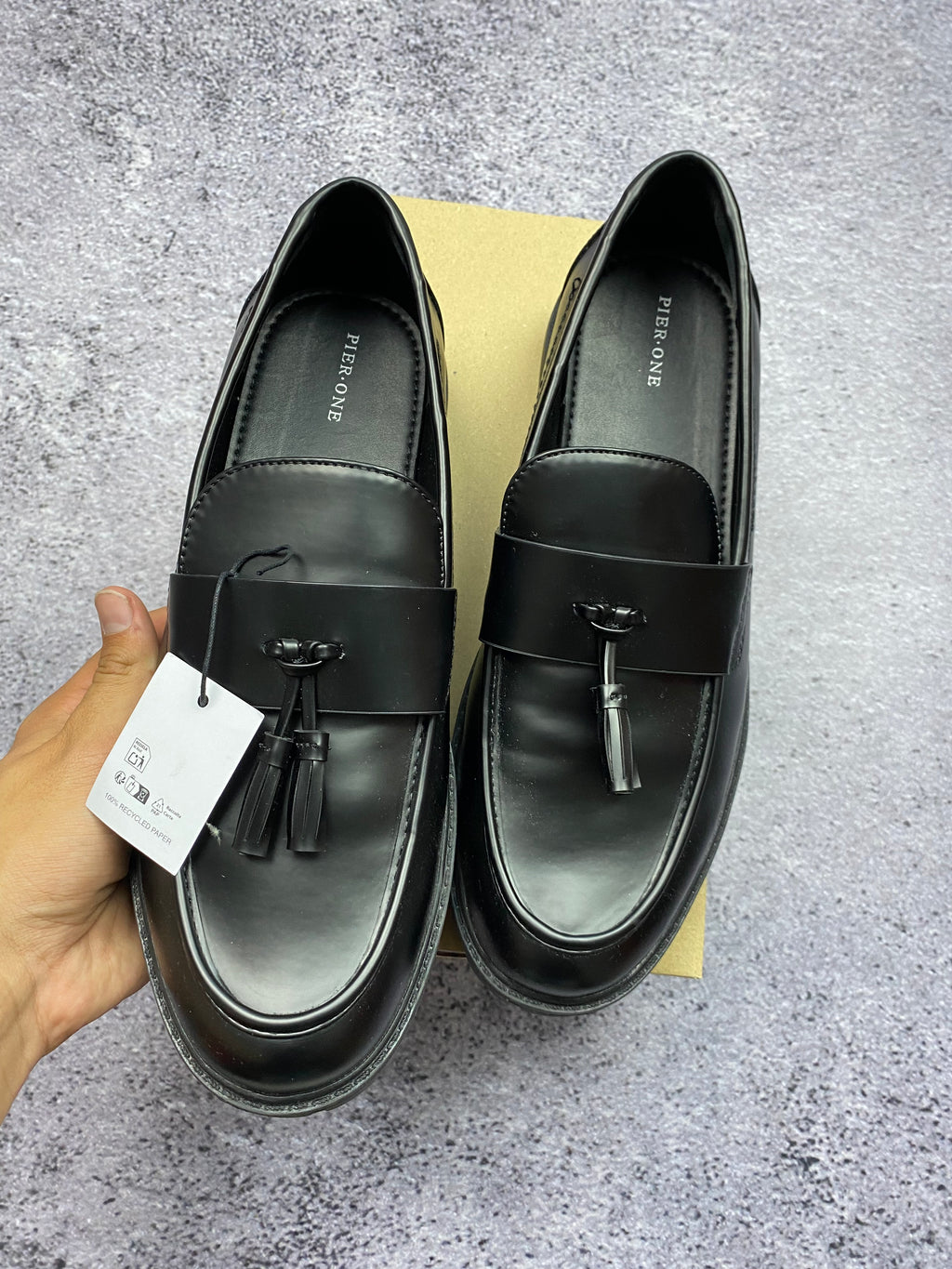 Pier One Loafers Tassel 45 – elegant black loafers