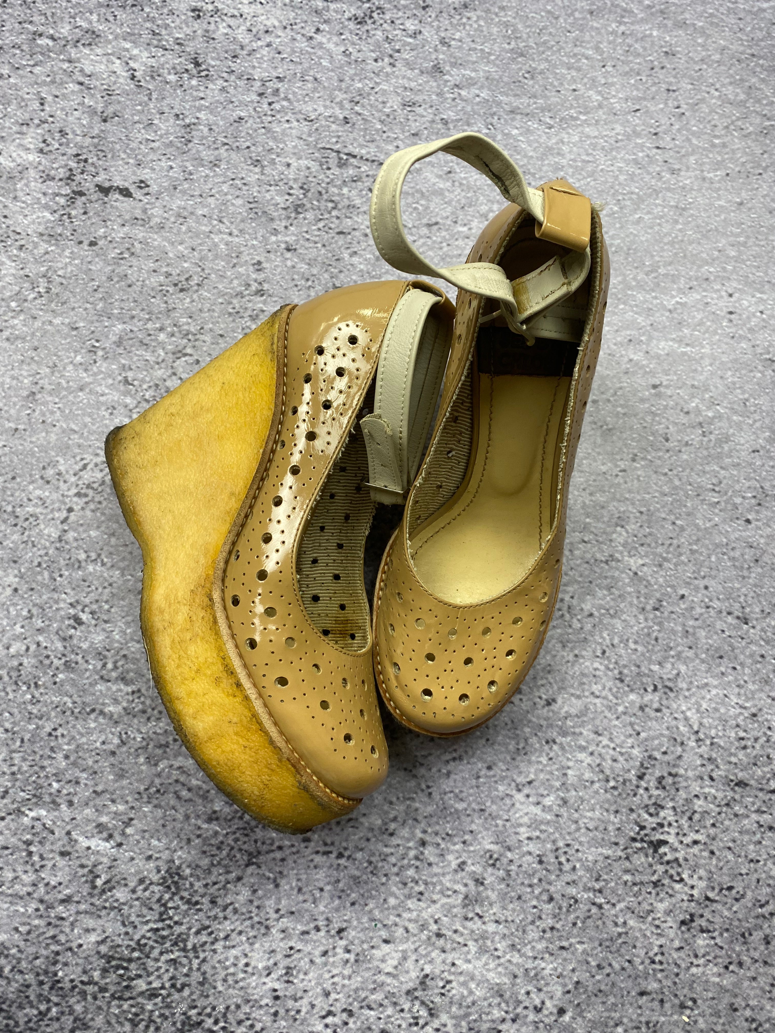 See by Chloé – skórzane baleriny na koturnie r. 37