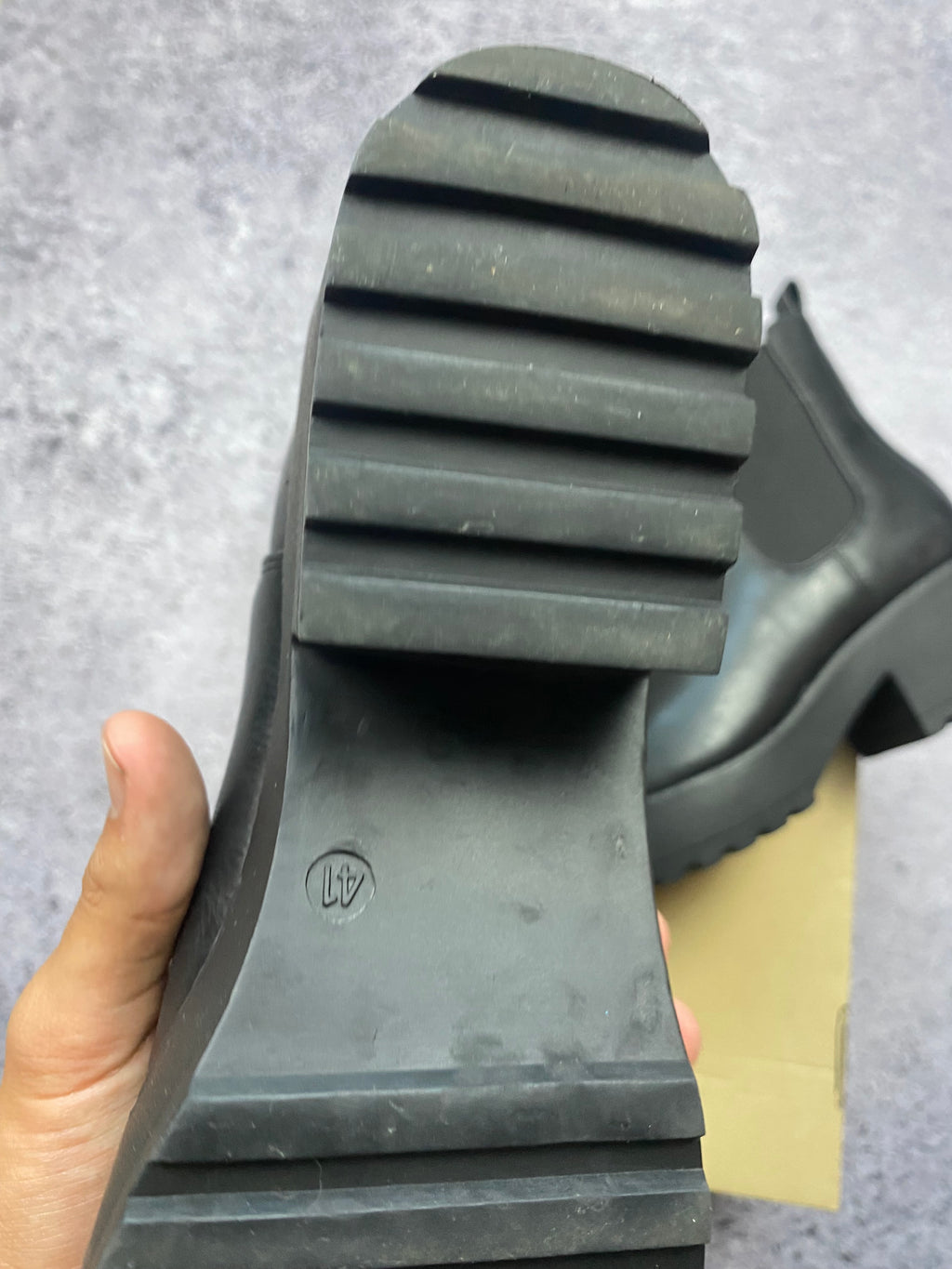 Black Chelsea boots on a platform, size 41