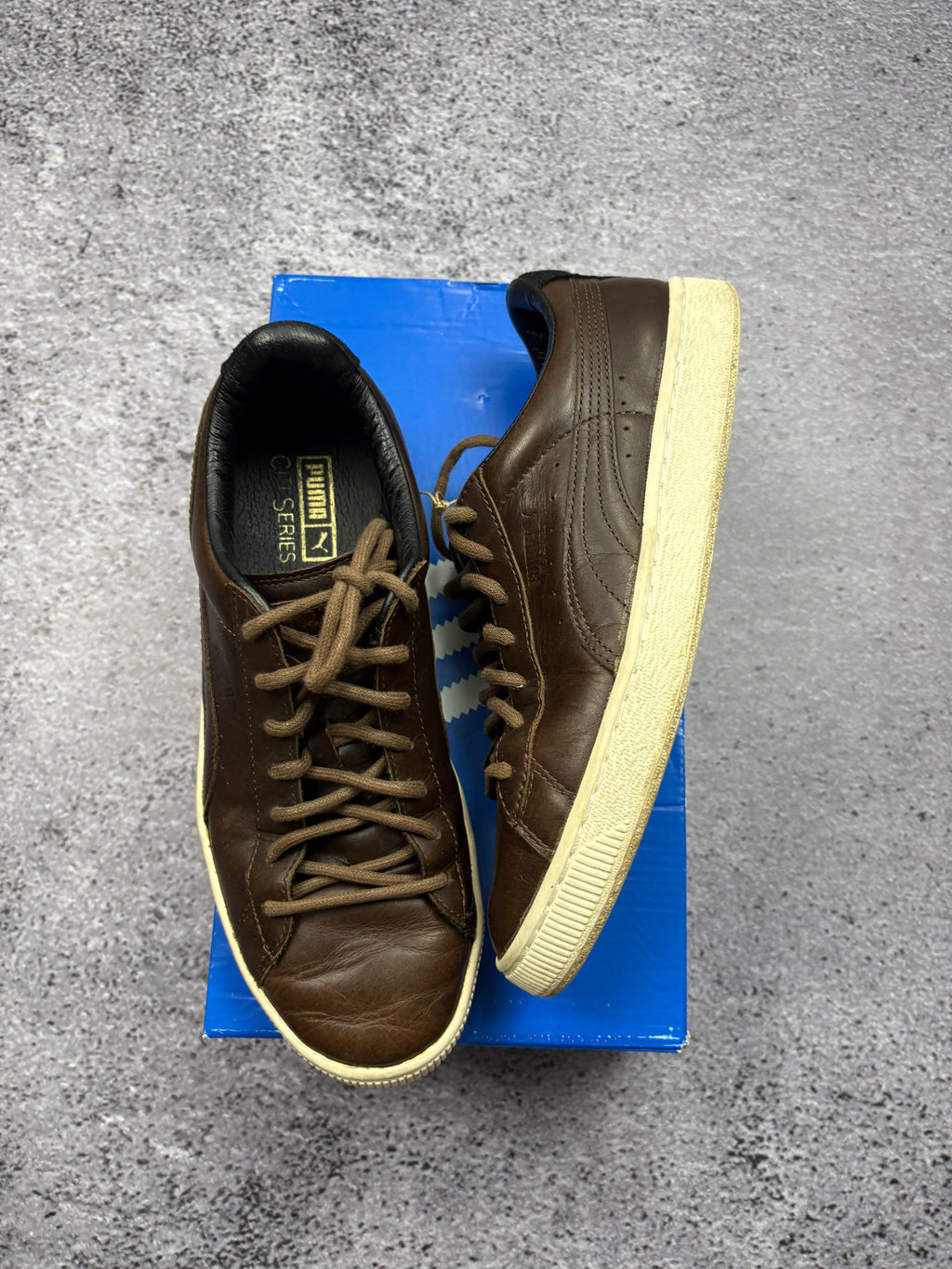 Puma Suede Classic Leather Brown Vintage Sneakers Casual Retro 40.5