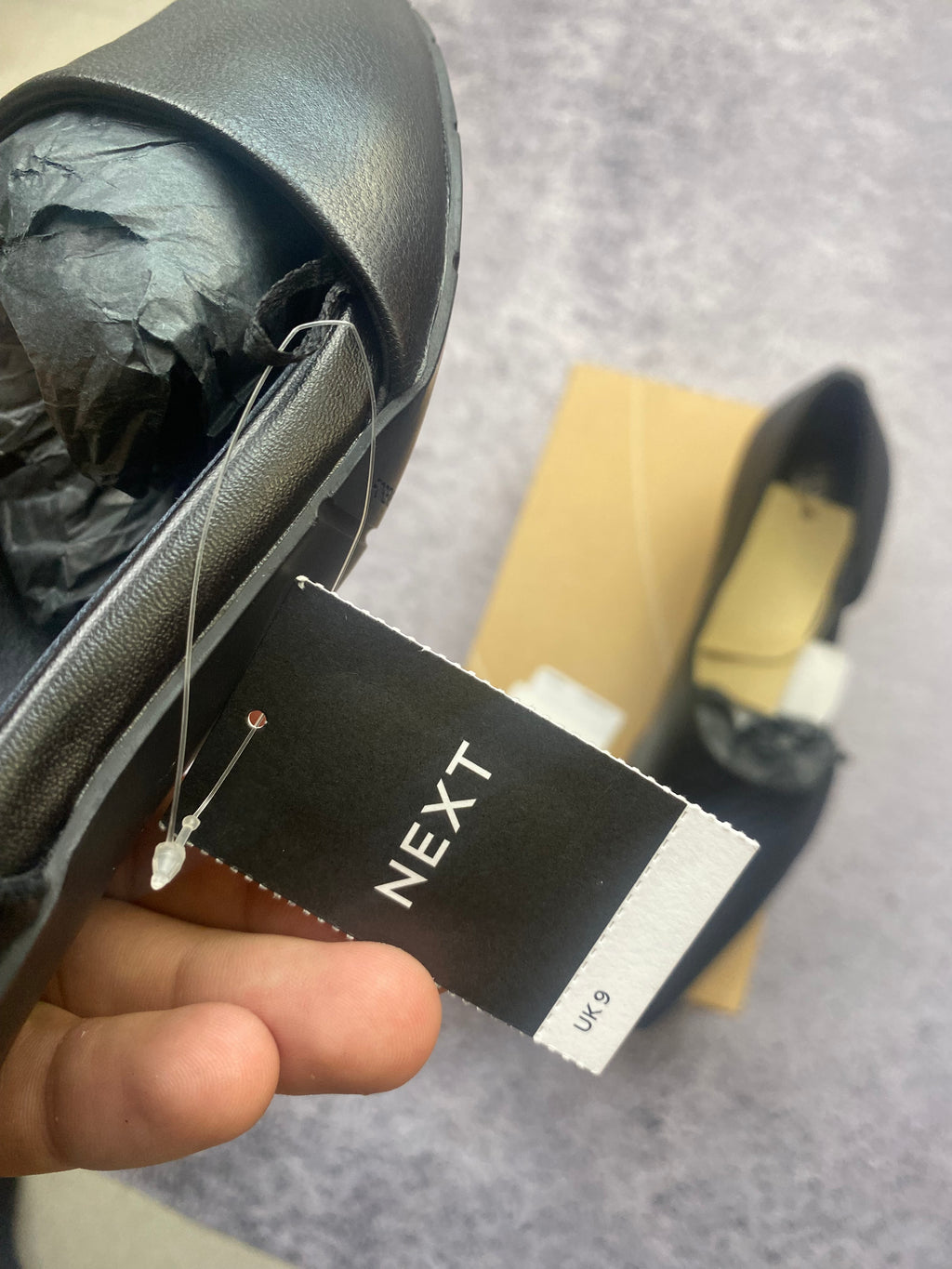 Next London Collection Elegant Pointed Leather Pumps Black Size 43