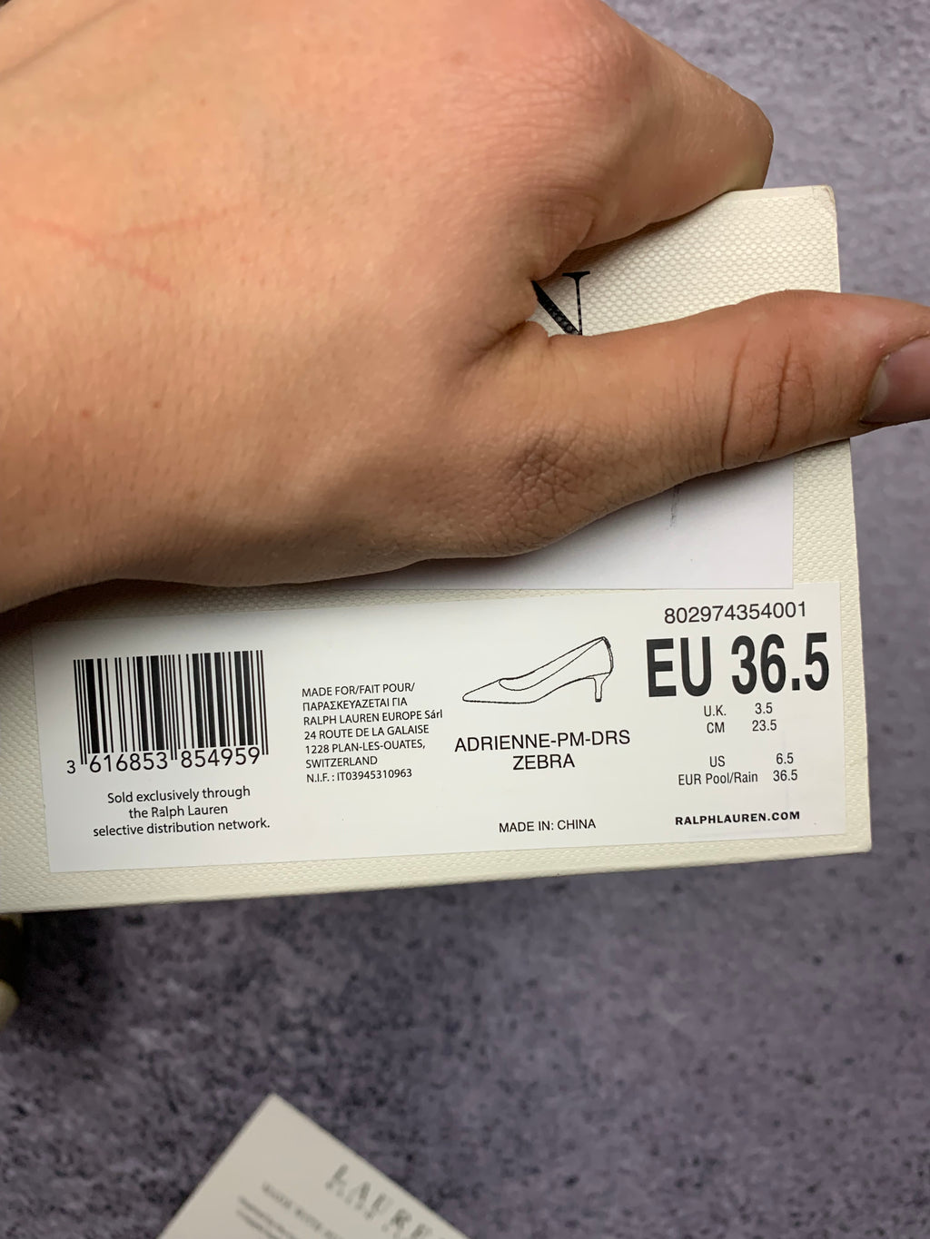 Ralph Lauren szpilki zebra r. 36,5 skórzane czółenka