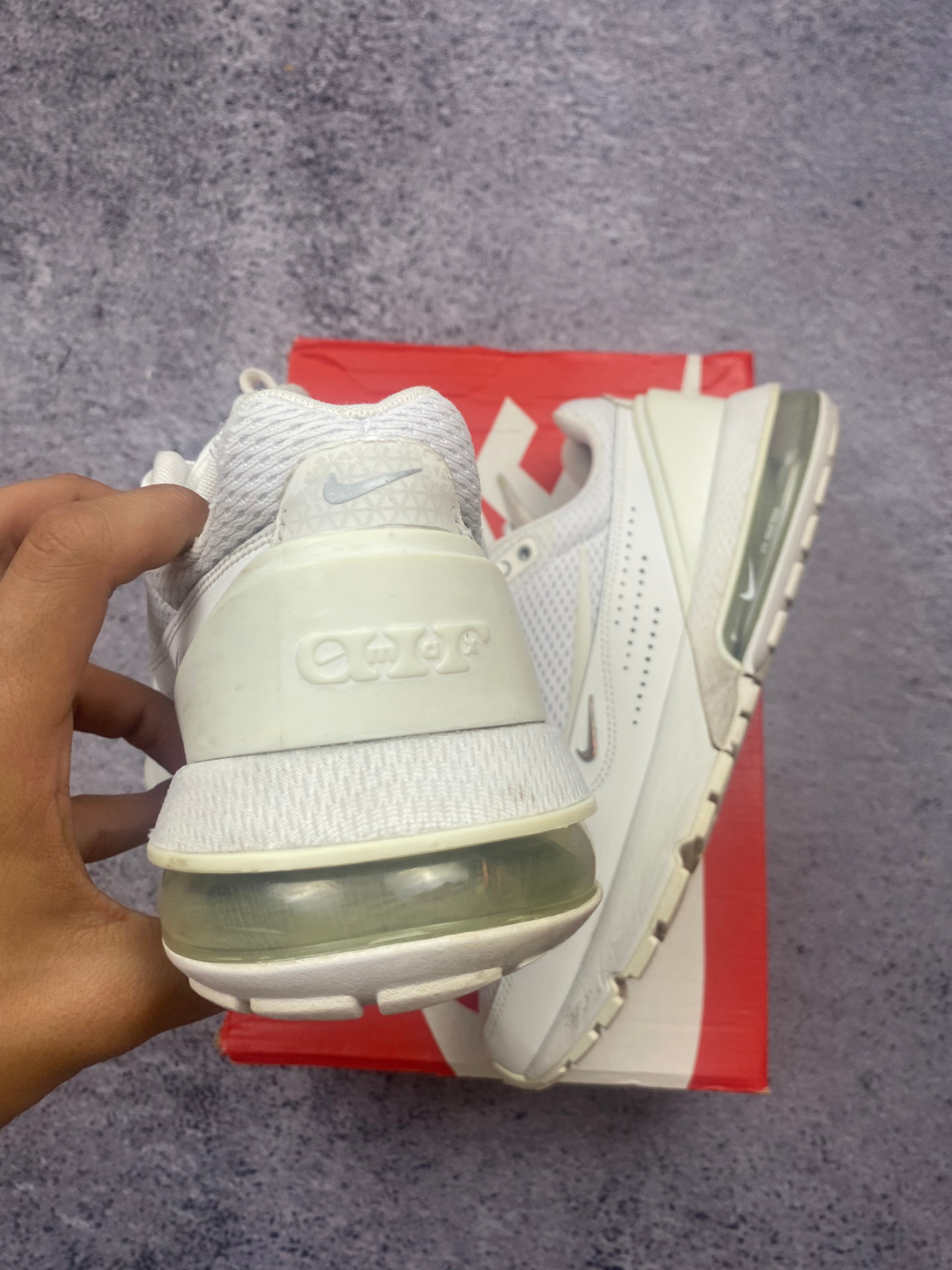 Nike Air Max AP Triple White Mesh Running Lifestyle Sneakers 43