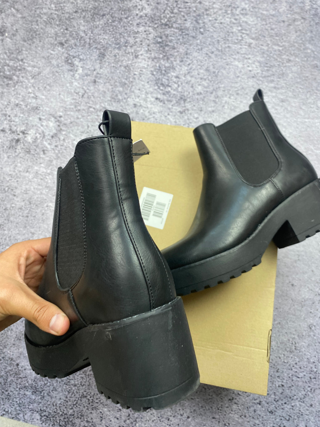 Black Chelsea boots on a platform, size 41