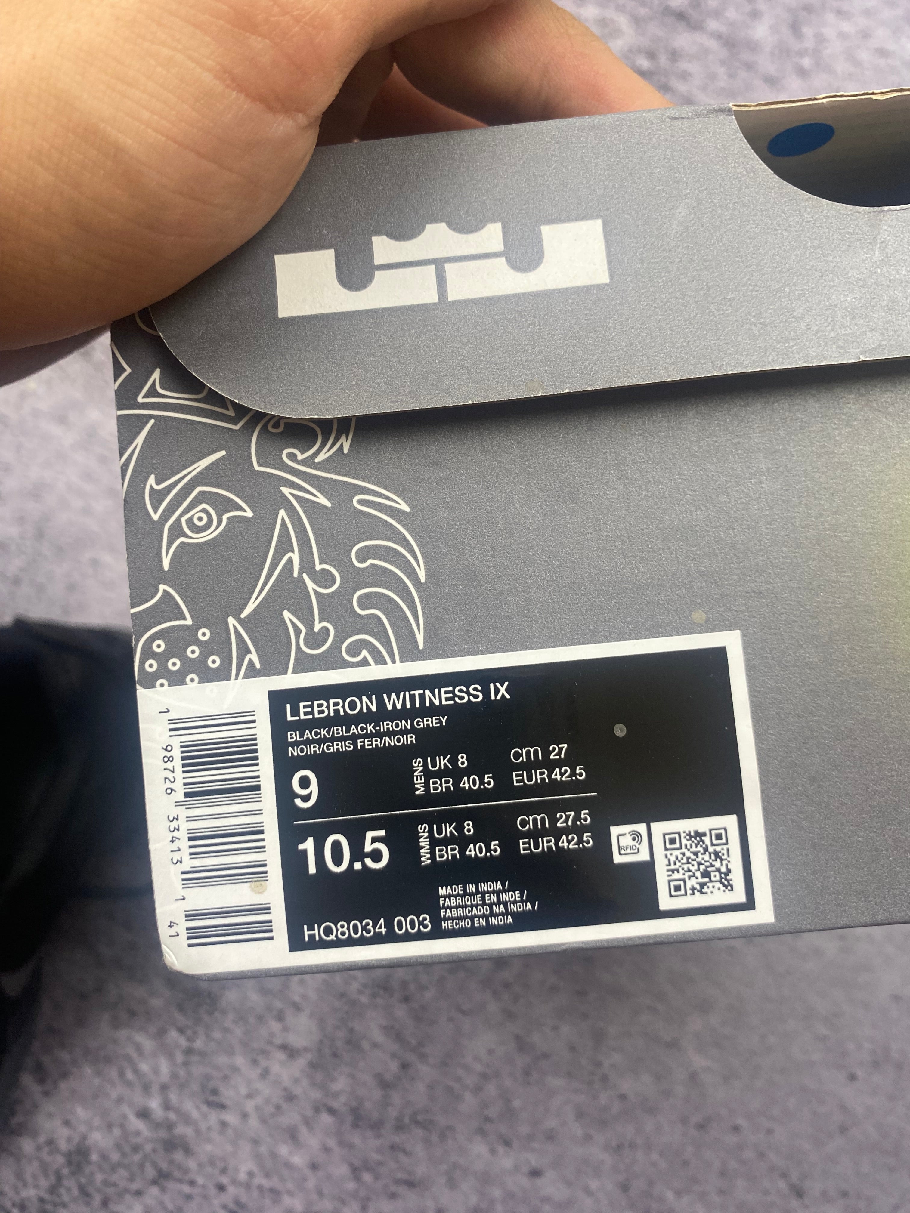 Nike LeBron Witness IX Black Iron Grey – buty do koszykówki r. 42.5