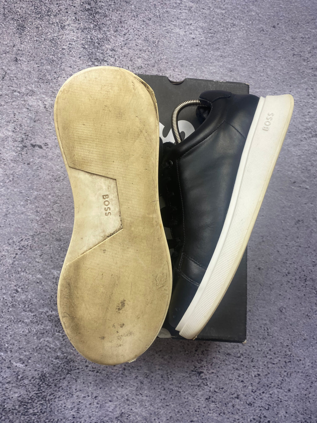 Hugo Boss Leather Cupsole Black White Premium Sneakers 43