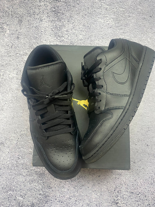 Air Jordan 1 Low Triple Black – sneakersy skórzane r. 44