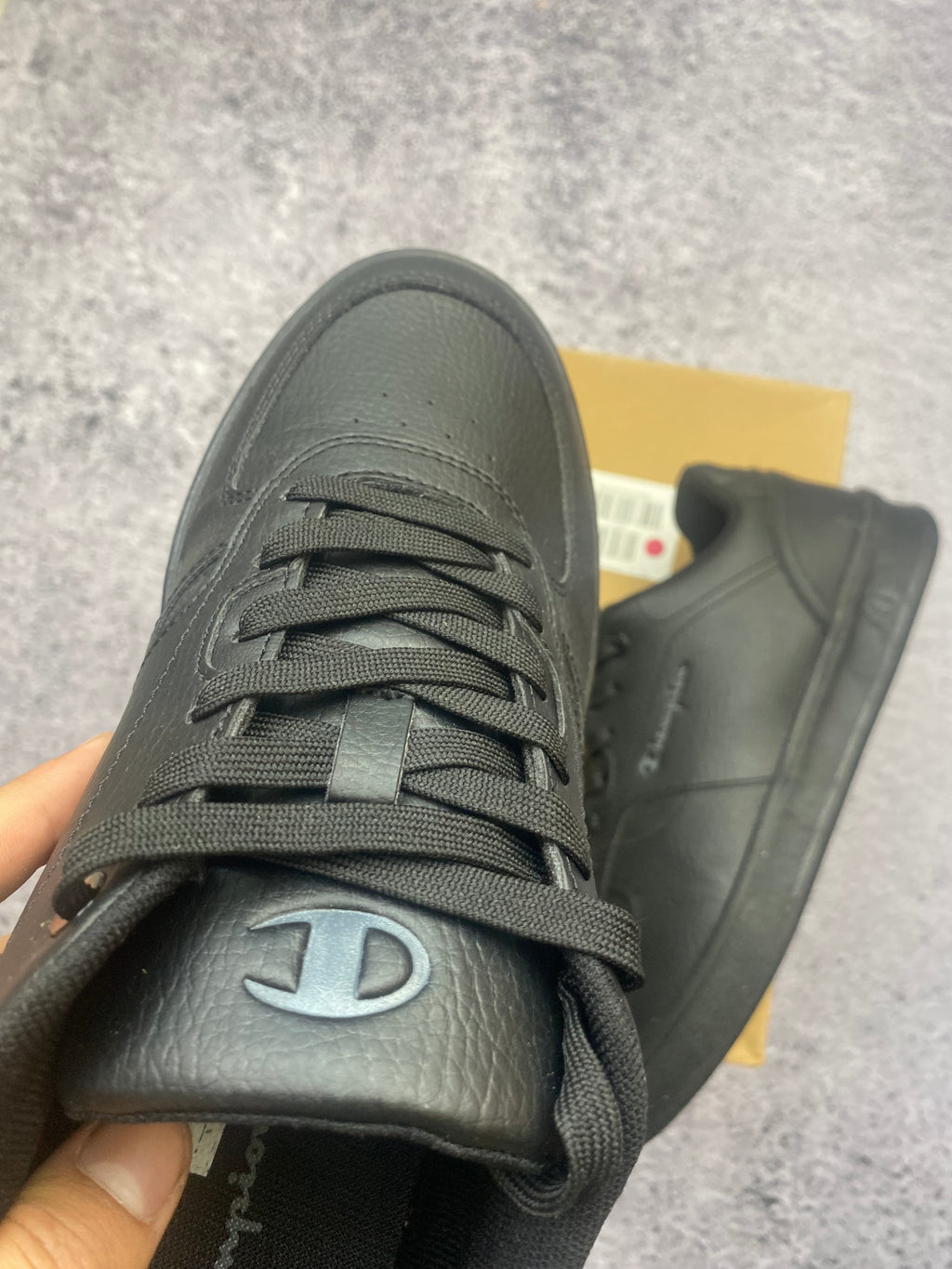 Champion Low Cut Court Club Triple Black Leather Sneakers 43