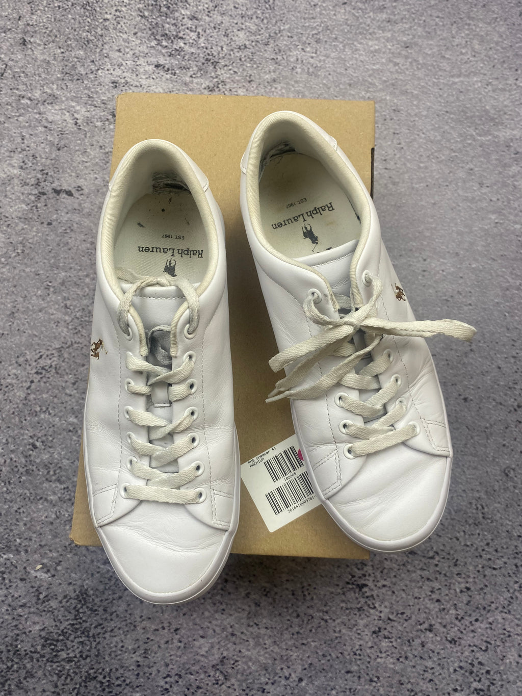 Polo Ralph Lauren Sayer Leather White Premium Leather Sneakers 41