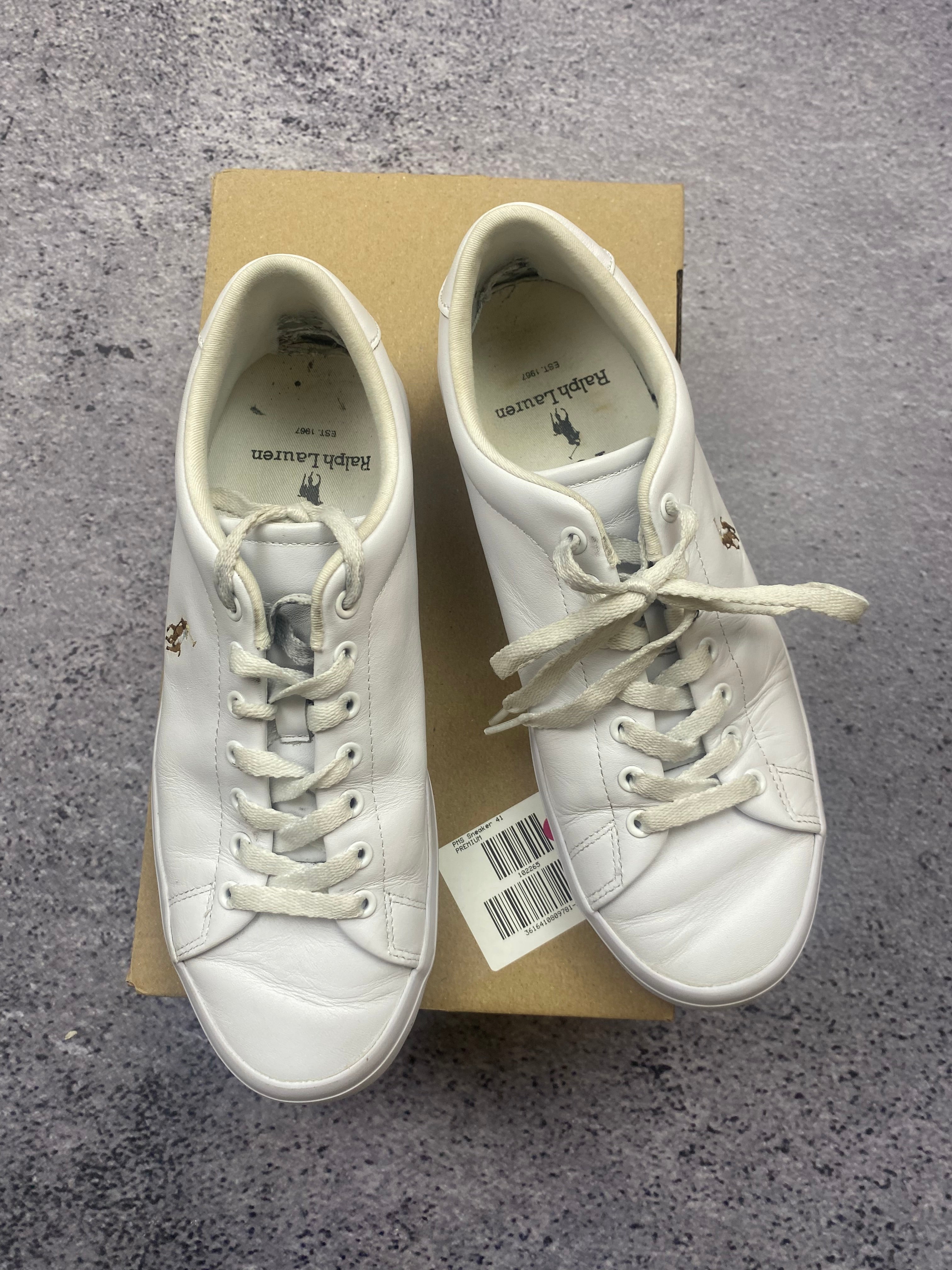 Polo Ralph Lauren Sayer Leather White Premium Leather Sneakers 41