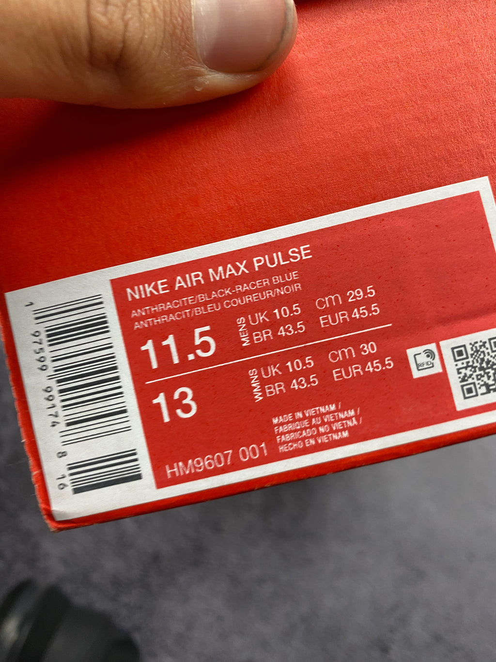 Nike Air Max Pulse 45.5 – sneakersy sportowe Anthracite/Blue