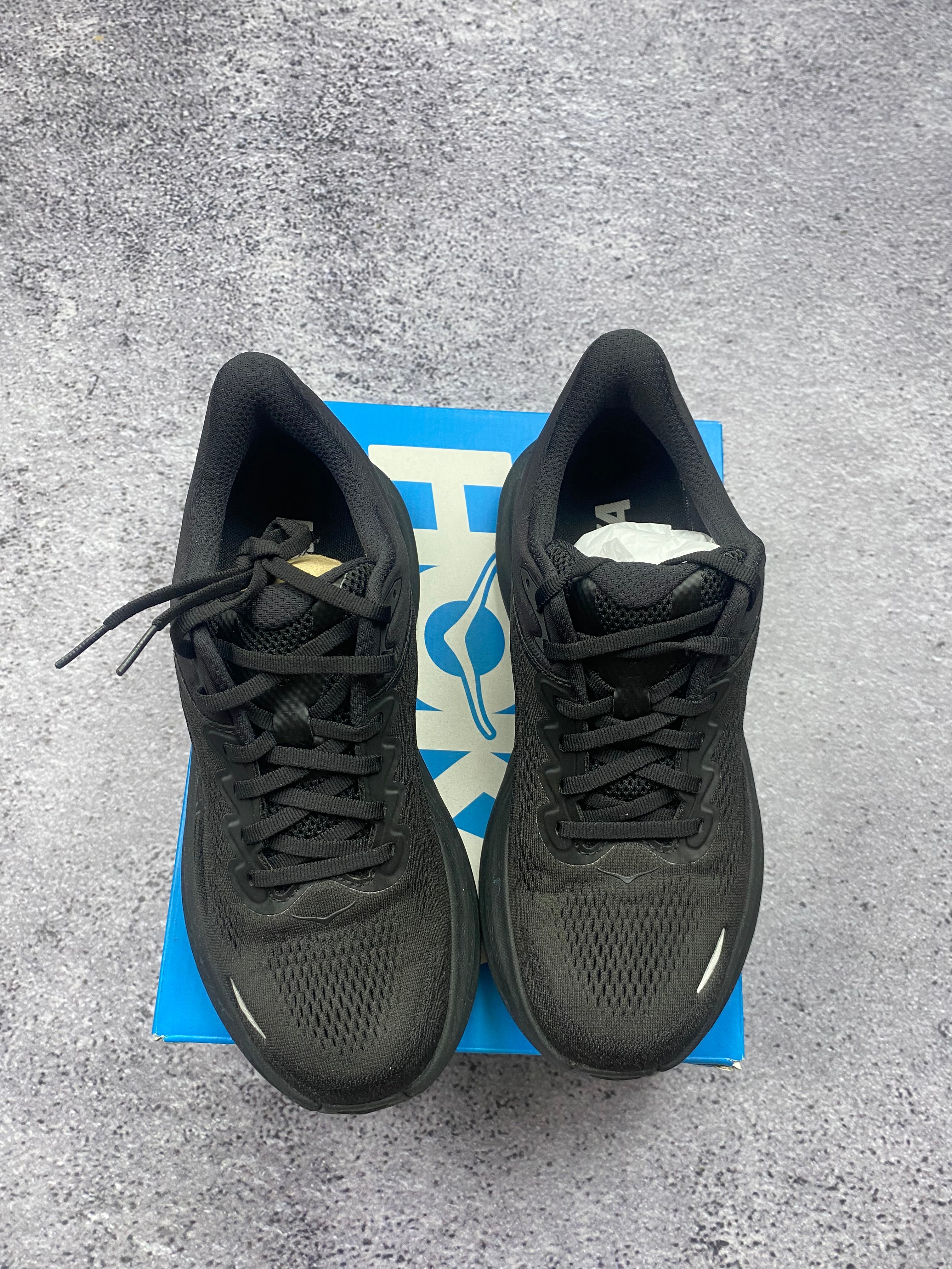Hoka One One Clifton 9 Triple Black Running Shoes Lightweight Cushioned Trainers EU 40 New